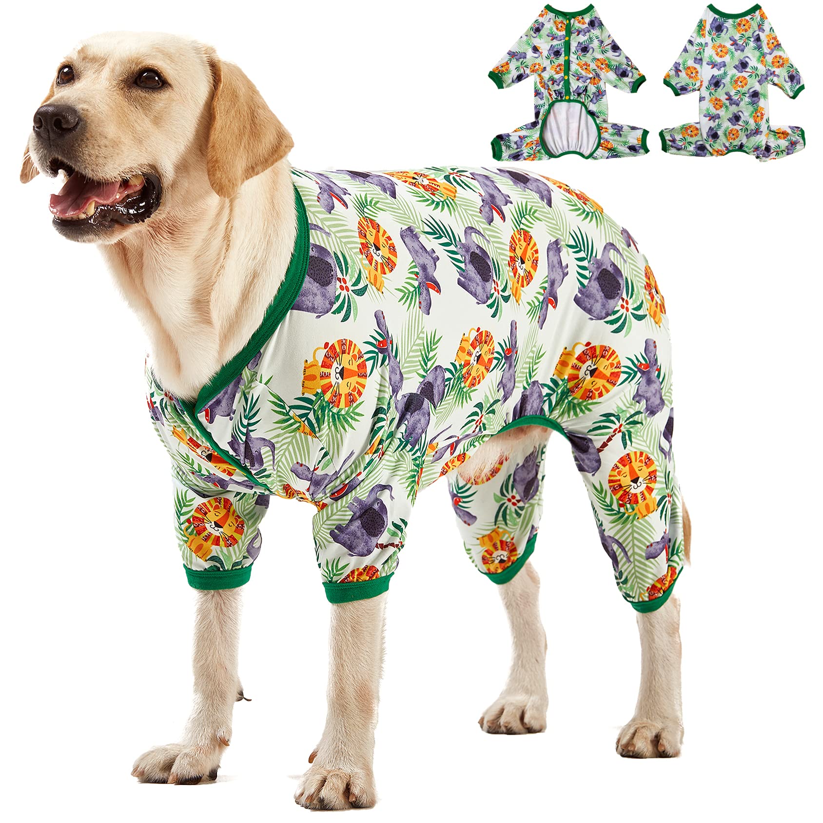 Large Dog Pyjamas Stretchy Knit - Green Medium-image-c9fd5309-eb62-4cf3-99d8-c4f5c7737e60-113753