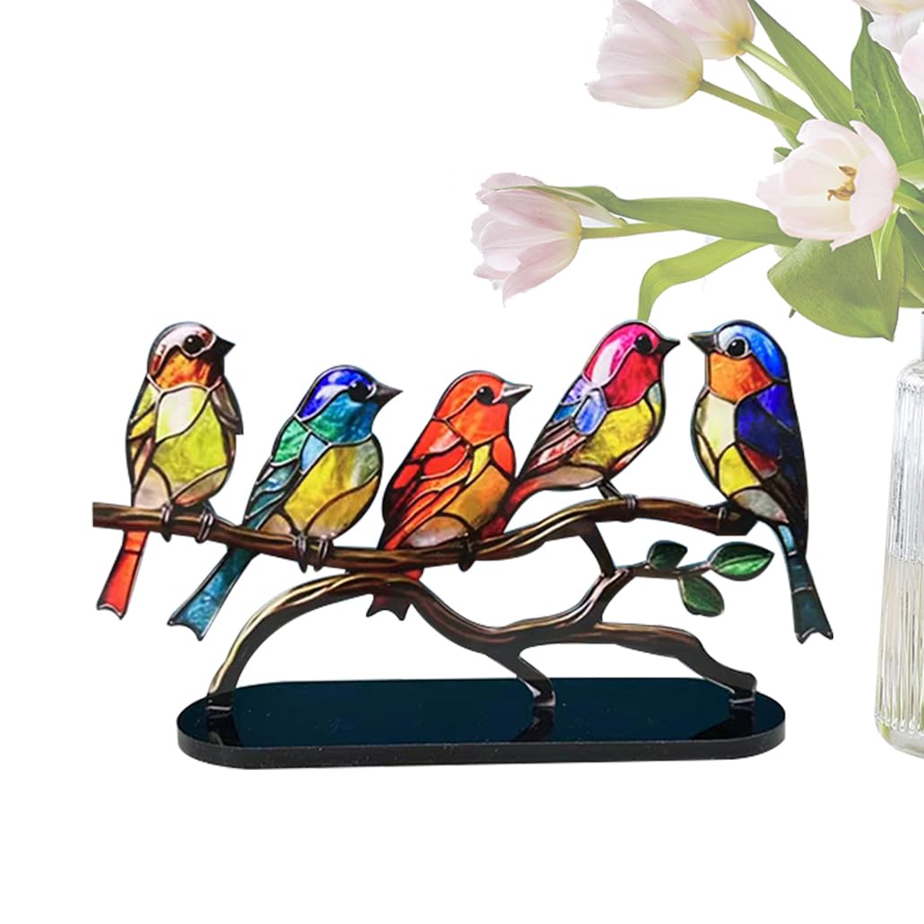 Handmade Acrylic Colourful Bird Ornaments - Lifelike Décor for Home & Office, Set of 5-image-7092dcbf-2318-4f79-9c21-34fc0dcd9854-68274