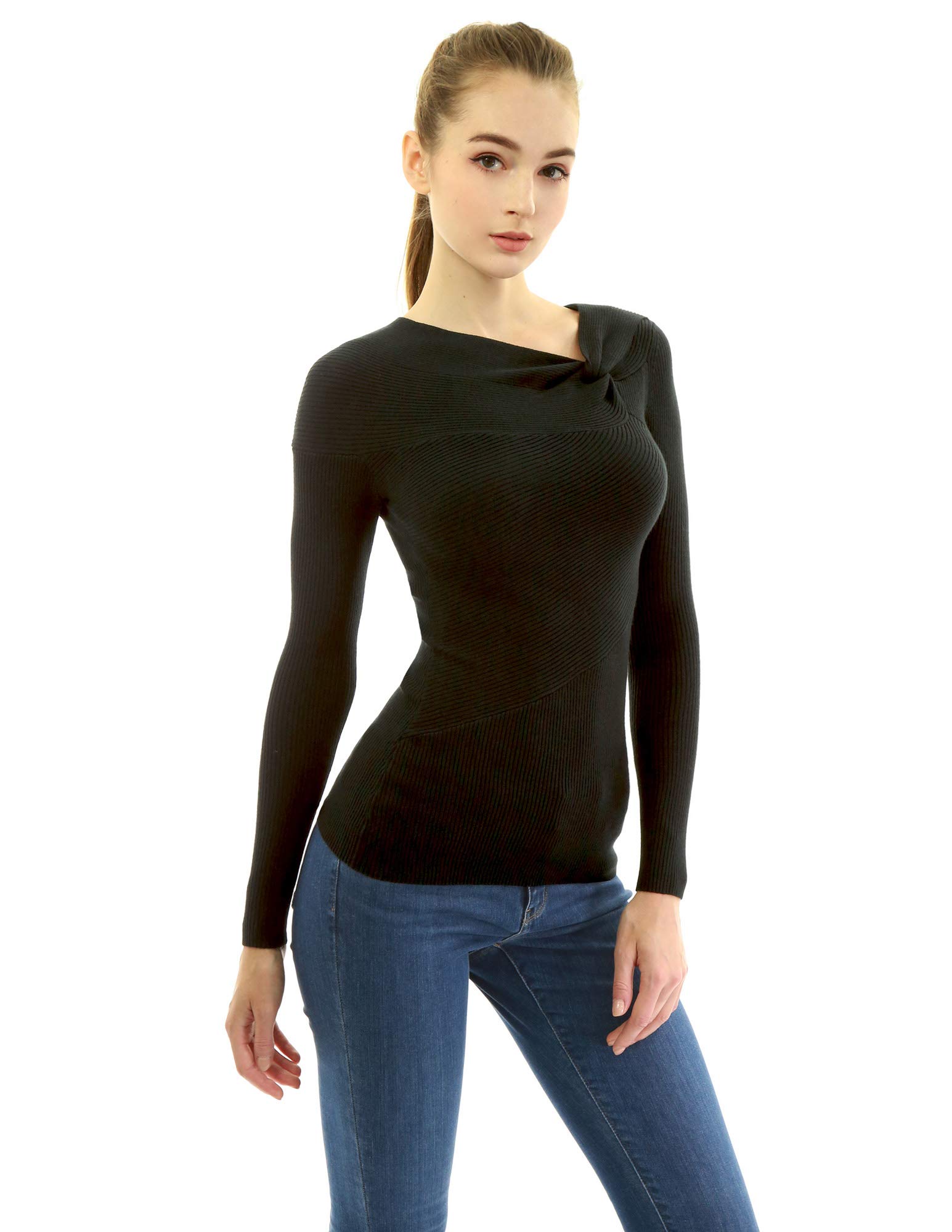 Women's Ribbed Knit Jumper - Black XL-image-c3e7d60b-b3f3-4661-8fc6-b9c2c2da056d-111931