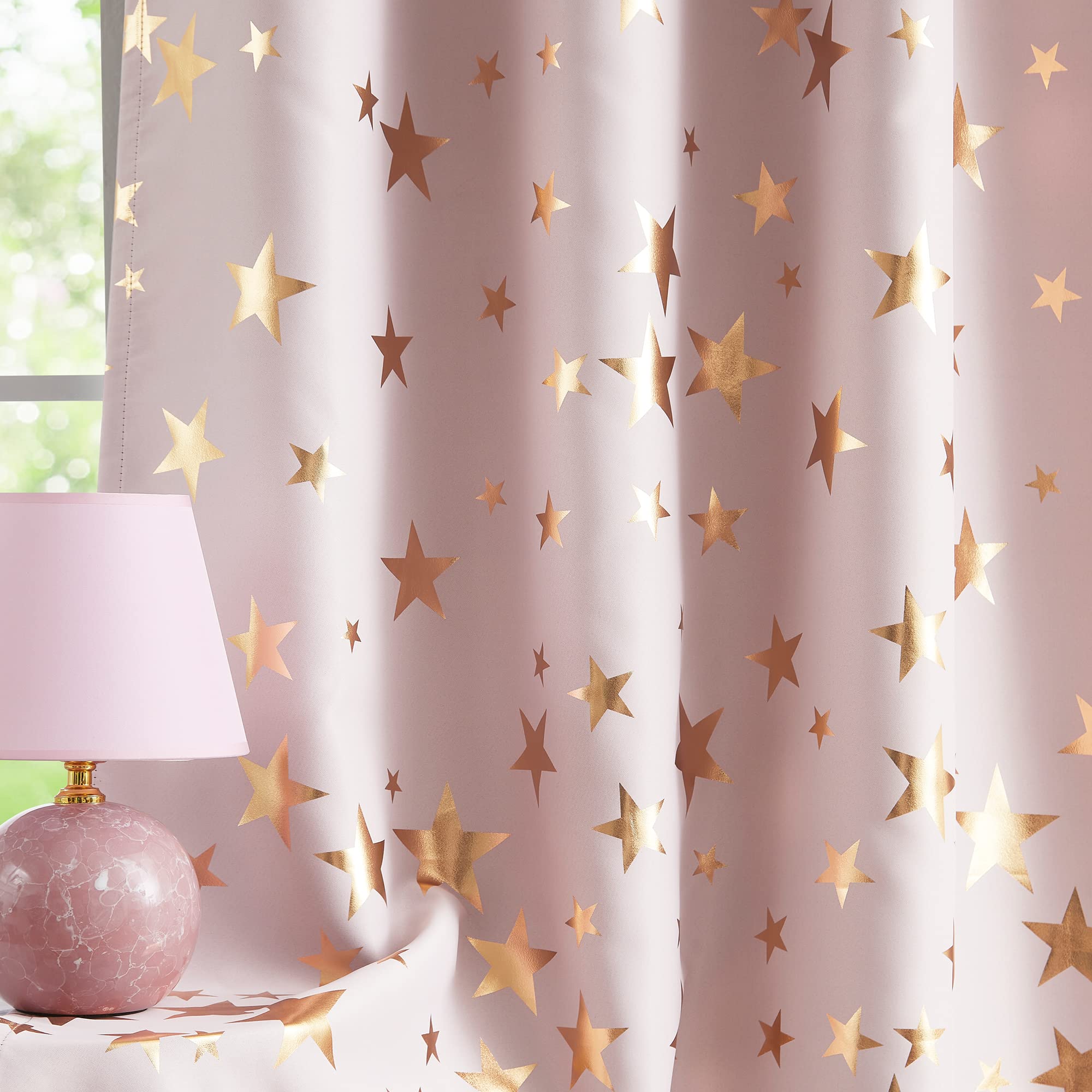 Blackout Curtains Star Foil - Star Pink W50 x L72-image-863243aa-45ad-4bd9-a4fb-2521fe9e2273-104568