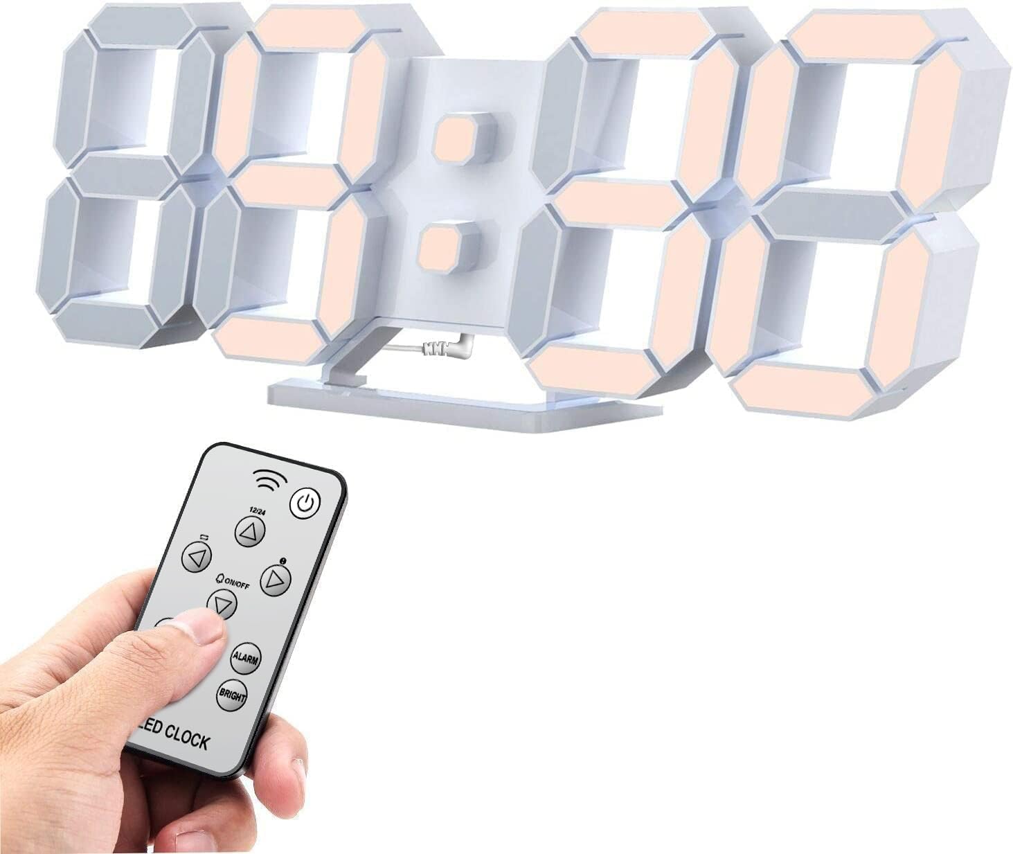 Digital 3D Wall Clock with LED Display, Large 10'' Numbers, Alarm & Snooze, Temp & Remote Control, Nightlight-image-df95729f-e2b1-4fb8-baff-1a35820b1085-66997