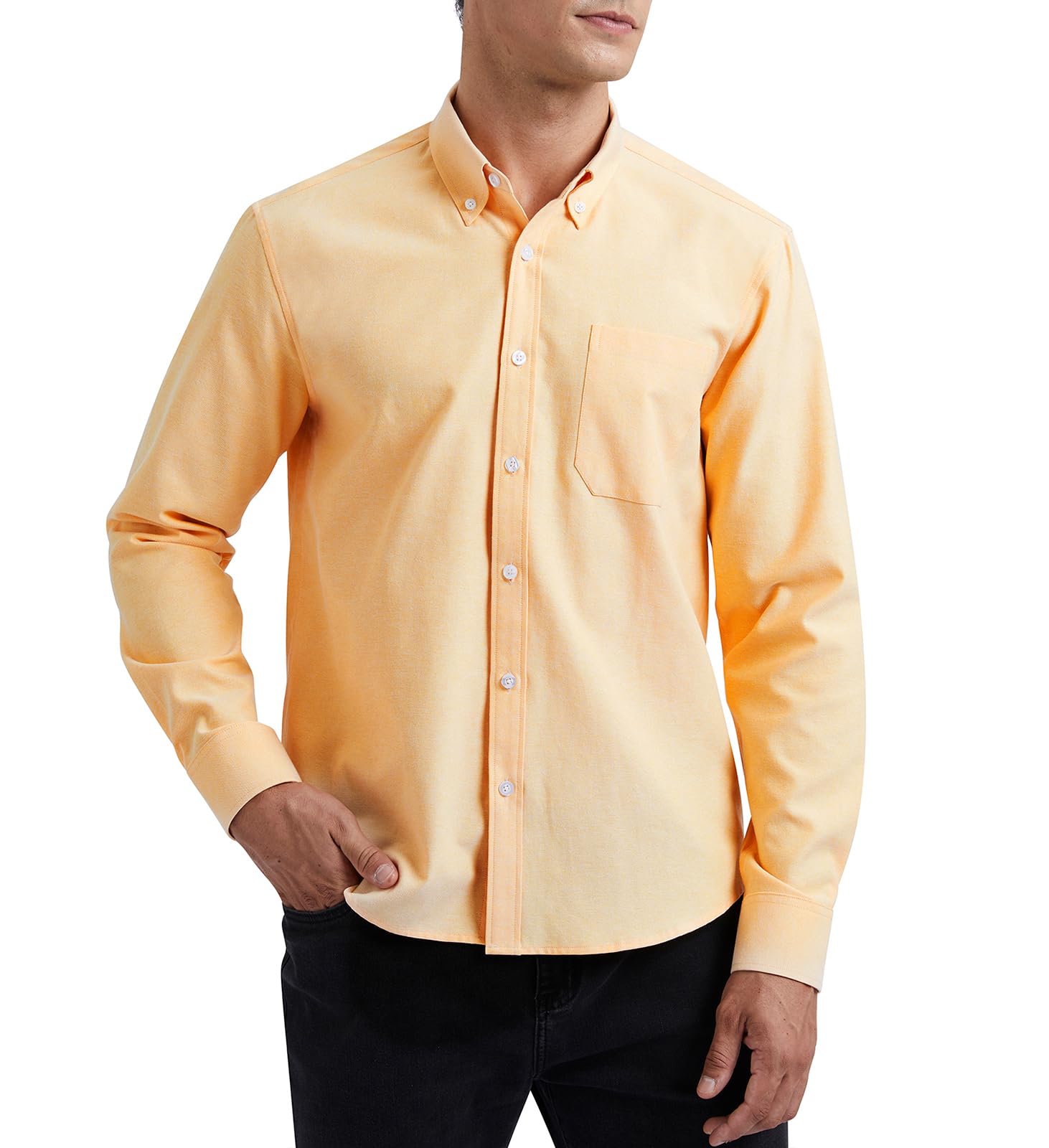 Men's Oxford Shirt Long Sleeve - Yellow XXL-image-9c18ccfb-7f16-4627-ab0f-3ac6c83061dc-102556