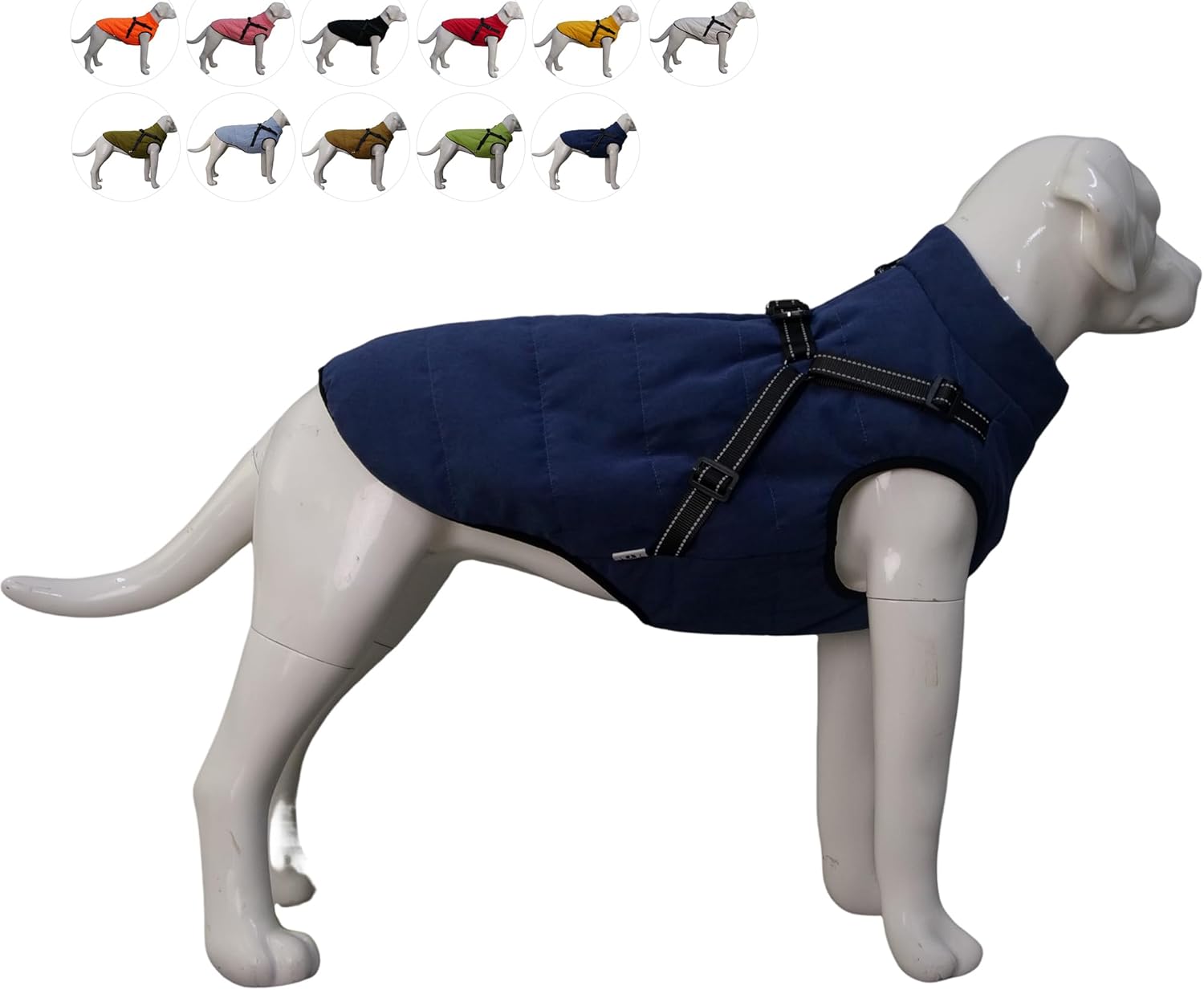 Dog Winter Vest with Harness - 3XL Navy Blue-image-7212f0af-2944-4ba3-8a93-58797ab09c7a-93780