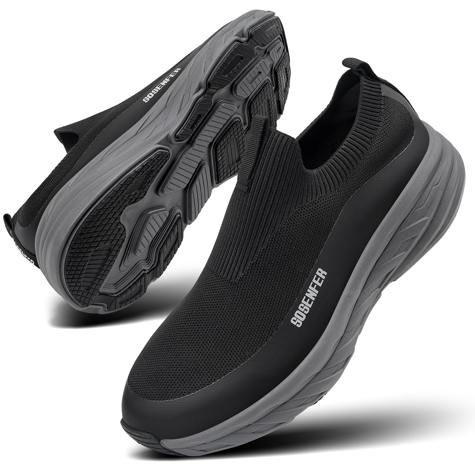 Men's Slip-On Trainers - Black with Dark Grey UK 8.5-image-d3d12c19-cce2-48f6-8fe2-2744a0679d07-97148