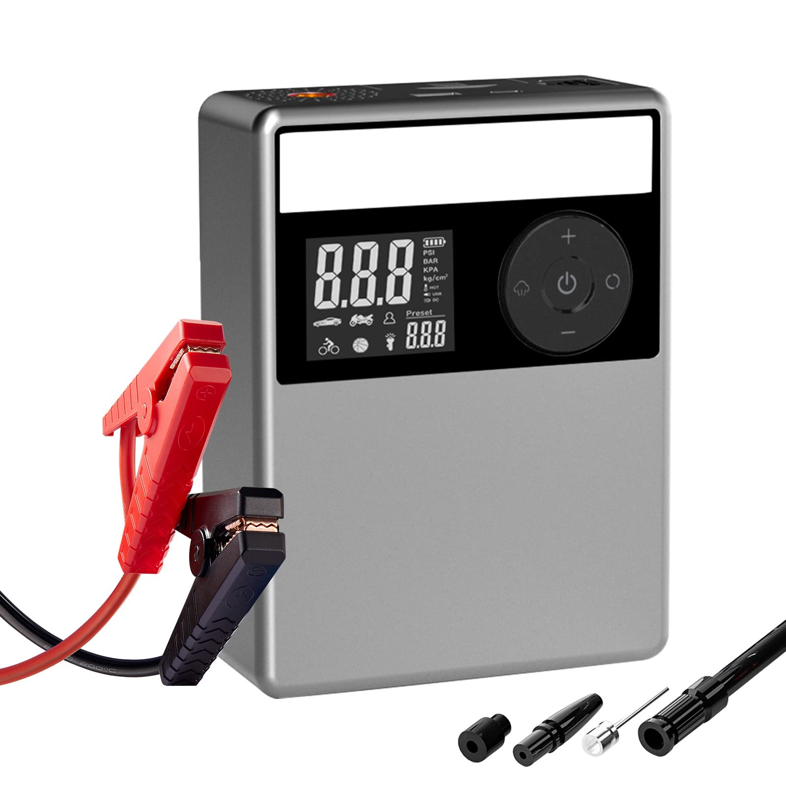 Jump Starter Power Pack 2000A 12V - Grey 24000mAh+Air Compressor-image-f299f5ff-49e7-4503-9428-615cffe23fc2-114192