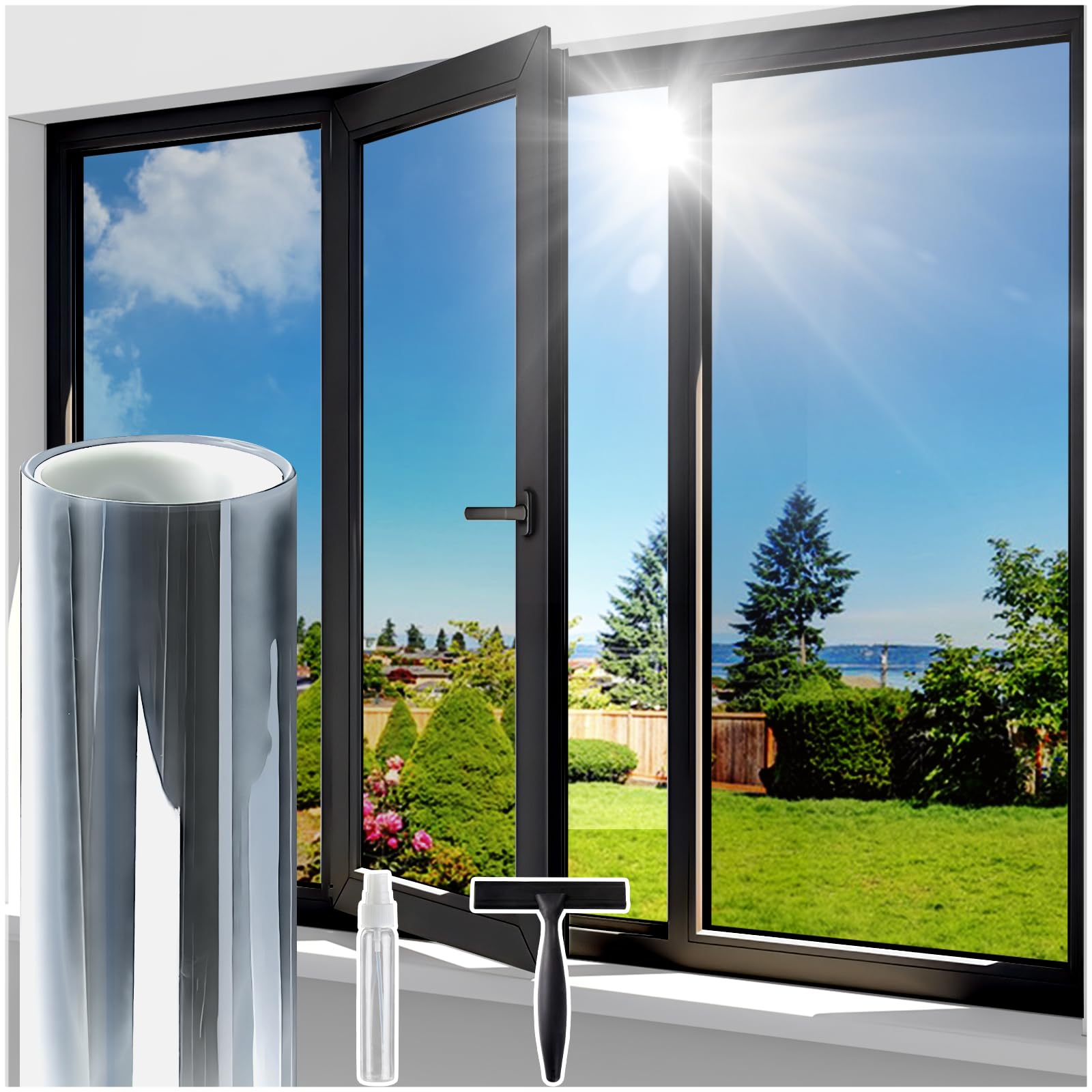 One Way Window Film UV Blocking - Silver 90x200cm-image-87304ba0-5d09-4f88-b22a-fe62f107a11a-120931