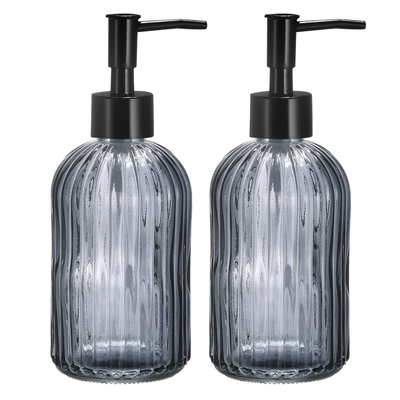 sourcing map Soap Dispensers Set - Pack Dish Hand 2 13.5Oz Glass Black-image-1403269c-1d08-4236-9565-bb55df4c15a0-61571