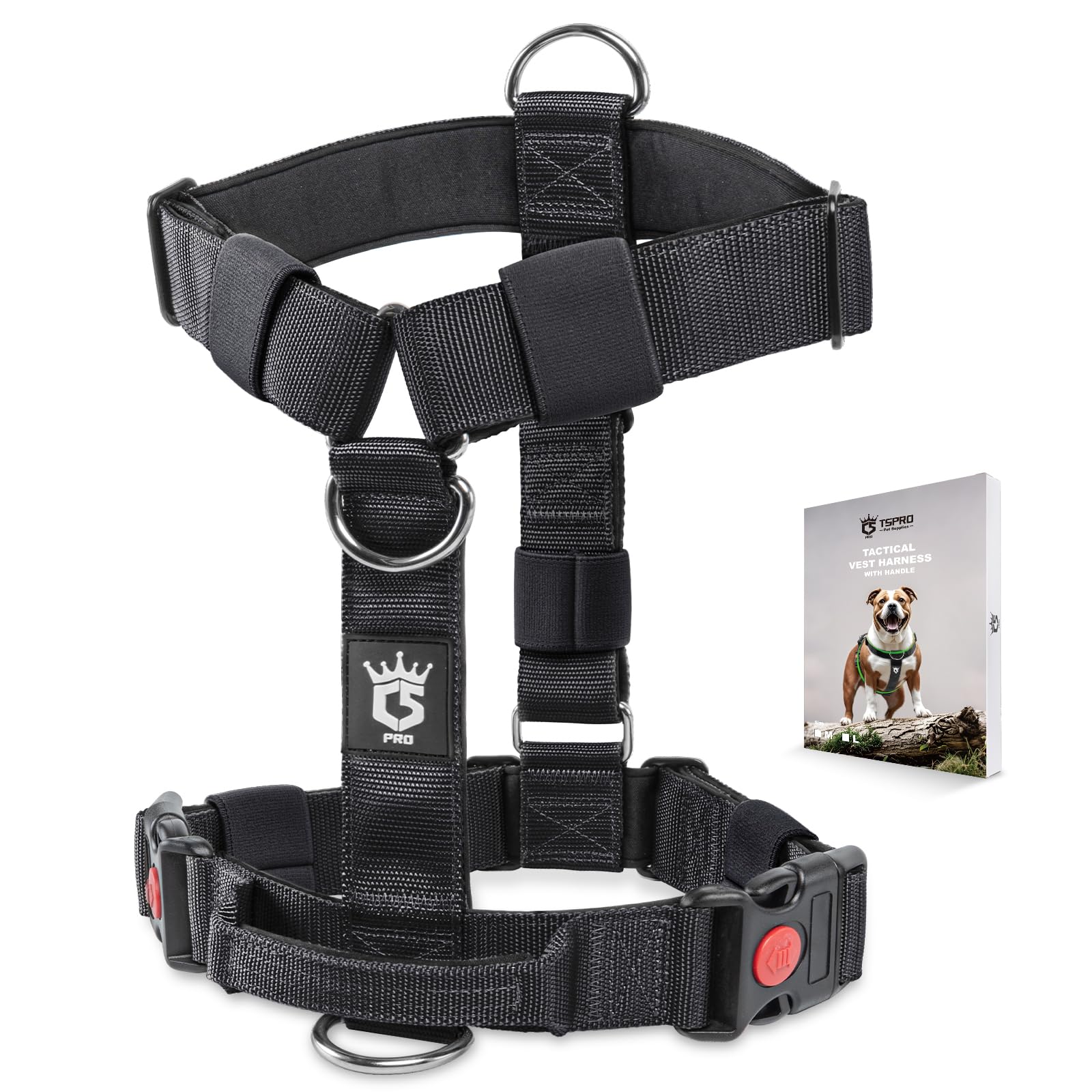 Tactical Dog Harness Adjustable - Black M-image-58b665ab-05dc-45fb-89af-649ab77a19c2-113807