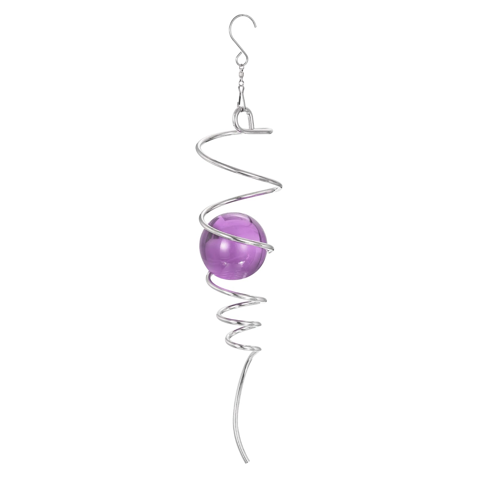 Gazing Ball Spiral Tail Spinner - Purple 13"