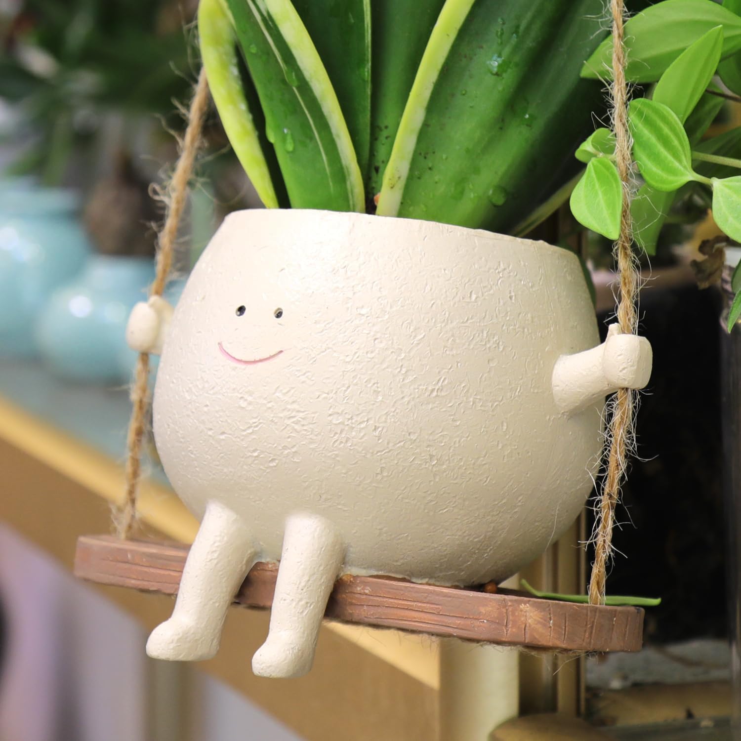 Azazaza Swing Face Planter Pot, In Chair Hanging Plant Pots Indoor 7.4-image-3e5e3e14-b39e-4b9d-994b-dbae20d99944-54792