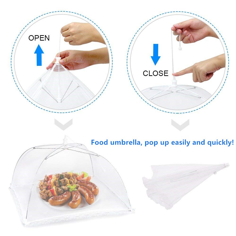 Food Covers For Outside Mesh 3 Pack 14 Inch Pop Up Fine Fly Net For