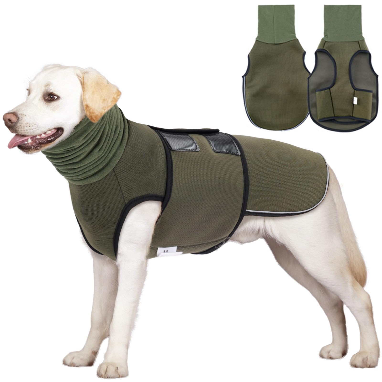 Dog Calming Jacket with Ear Cover - Army Green 3XL-image-7b4aa50e-5596-4b17-823f-7615a3e581aa-121475