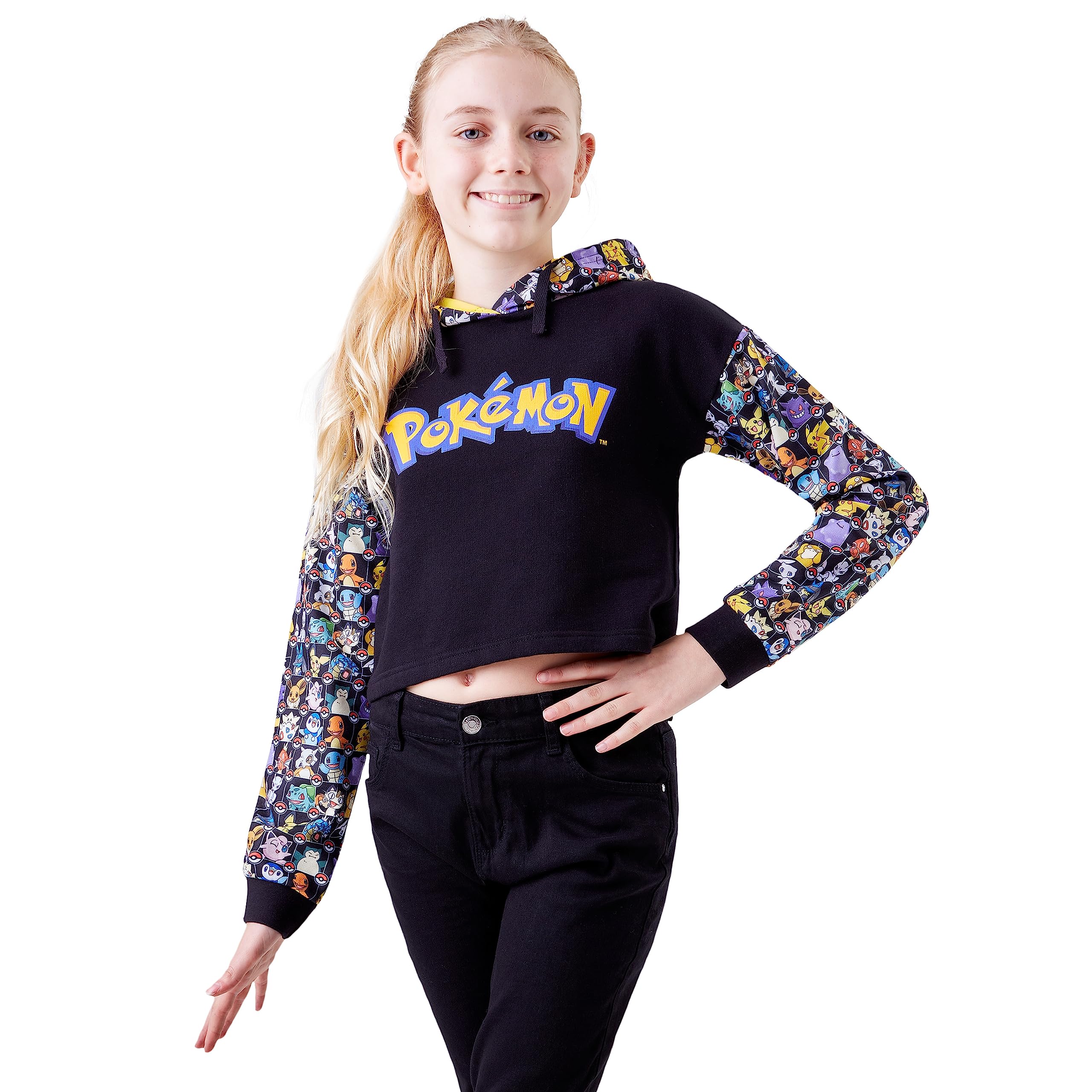 Pokemon Girls Cropped Hoodie – Ages 5-15