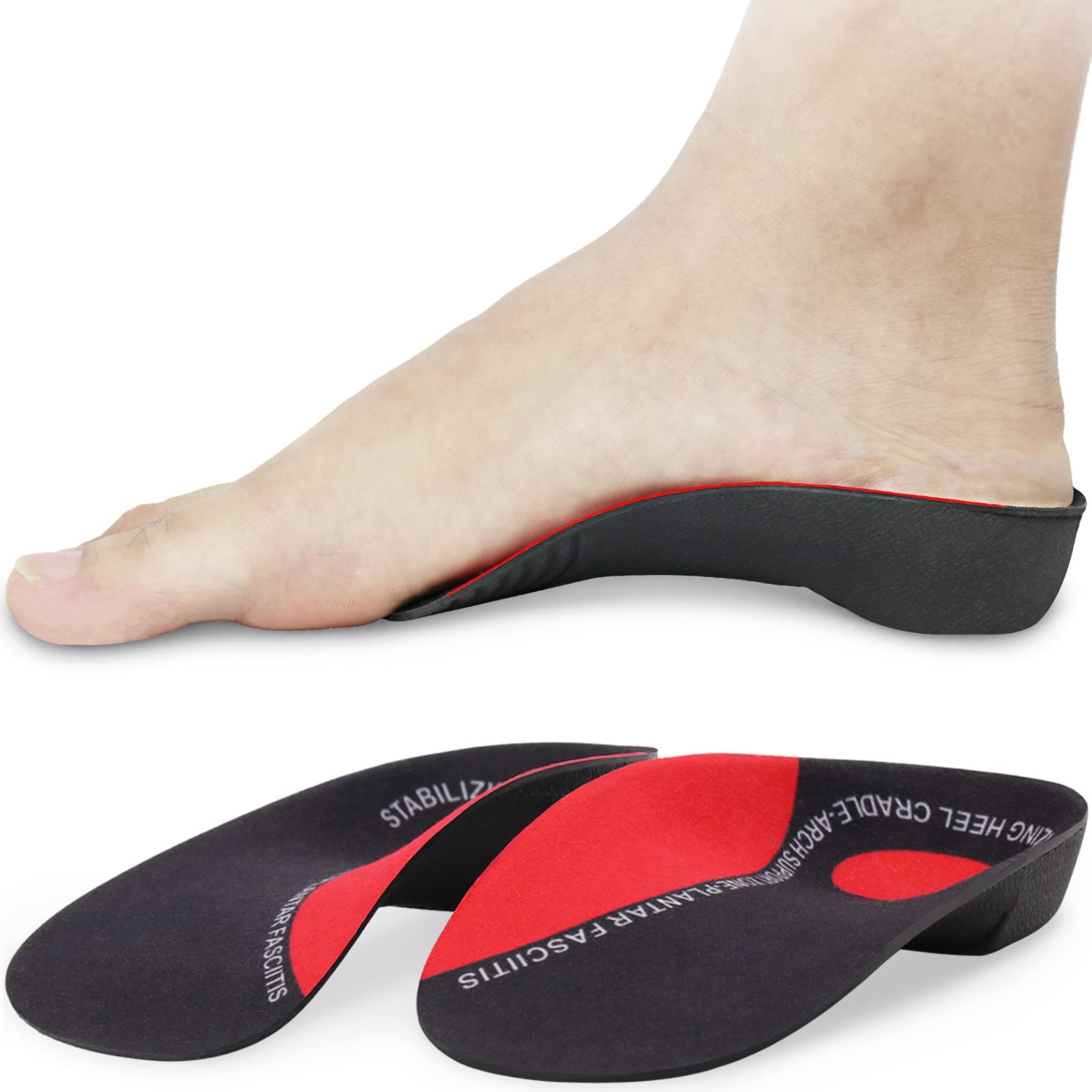 High Arch Support Insoles for Plantar Fasciitis - 3/4 Length Orthotics for Men & Women, Relieve Heel Pain & Over-Pronation-image-e31737b0-9c91-4281-a26a-ba44be7e92e2-58208