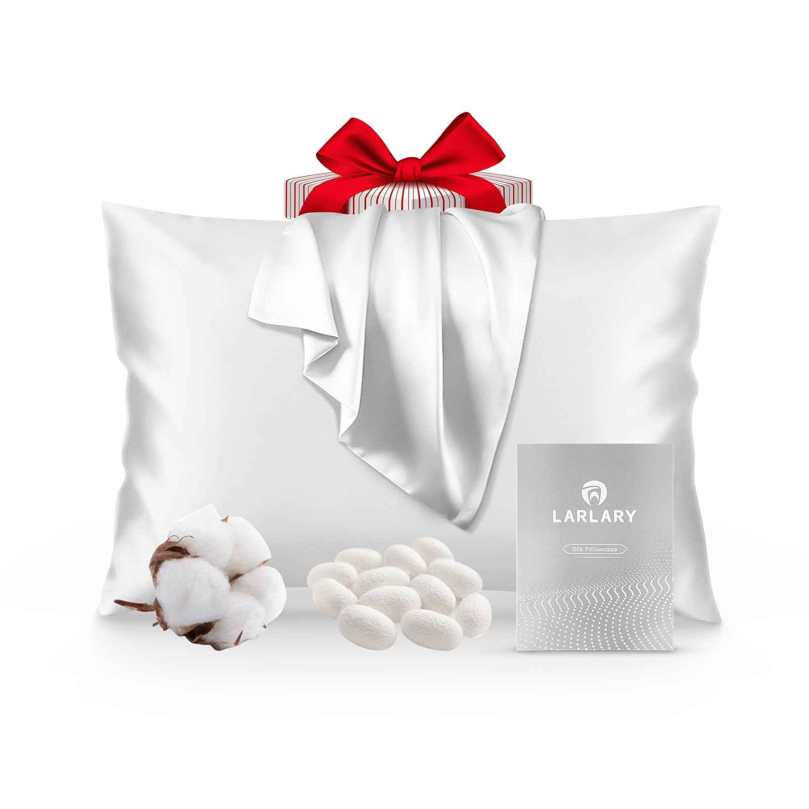 Larlary Silk Pillowcase Silk, (50x75 cm), 90% 10% (1, White)-image-981cc8c1-b613-461d-a61e-8d829f2f25e8-65082