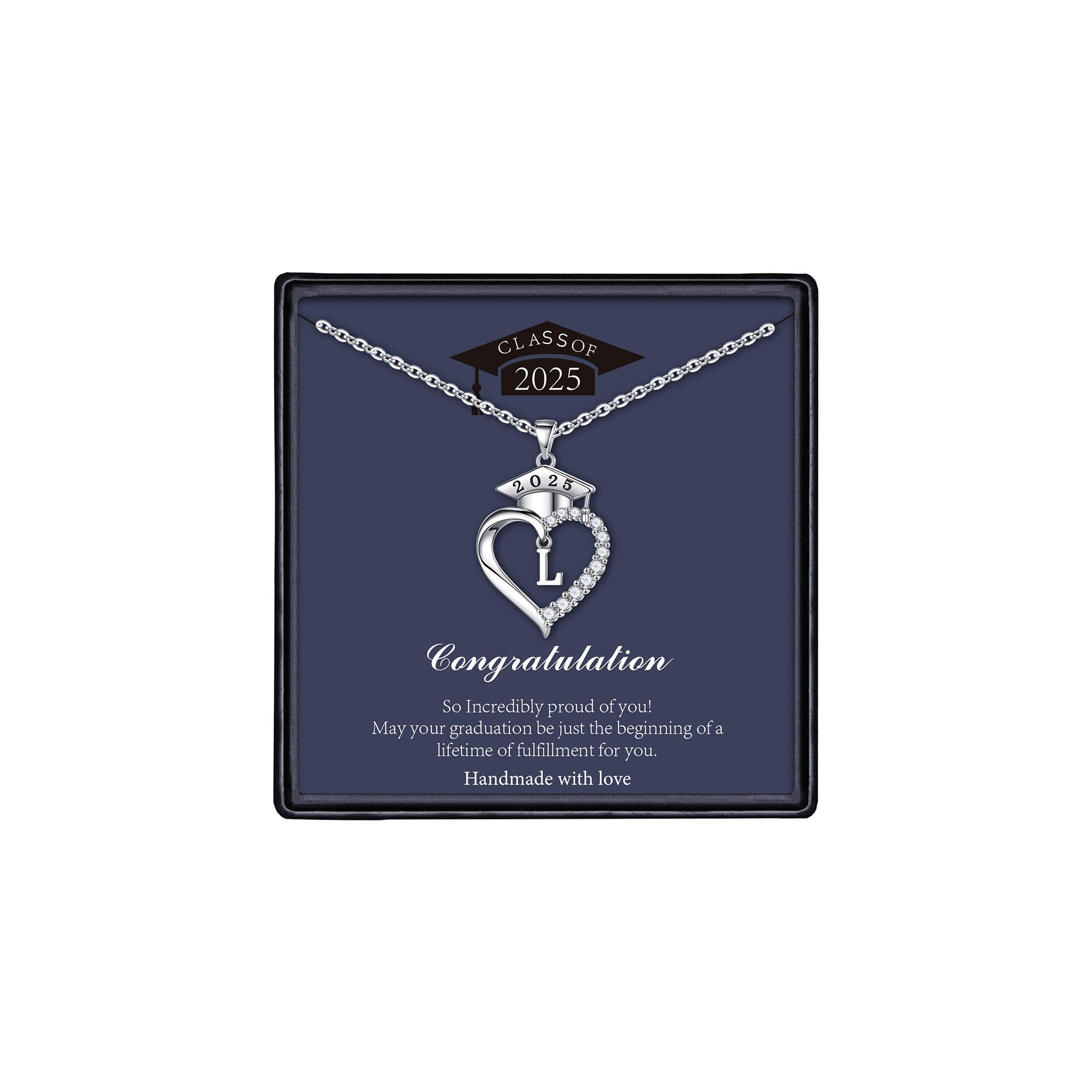Graduation Heart Initial Necklace - White Gold-image-d38b4f3b-42ed-41a5-9b0d-71132ee7d6ae-87842