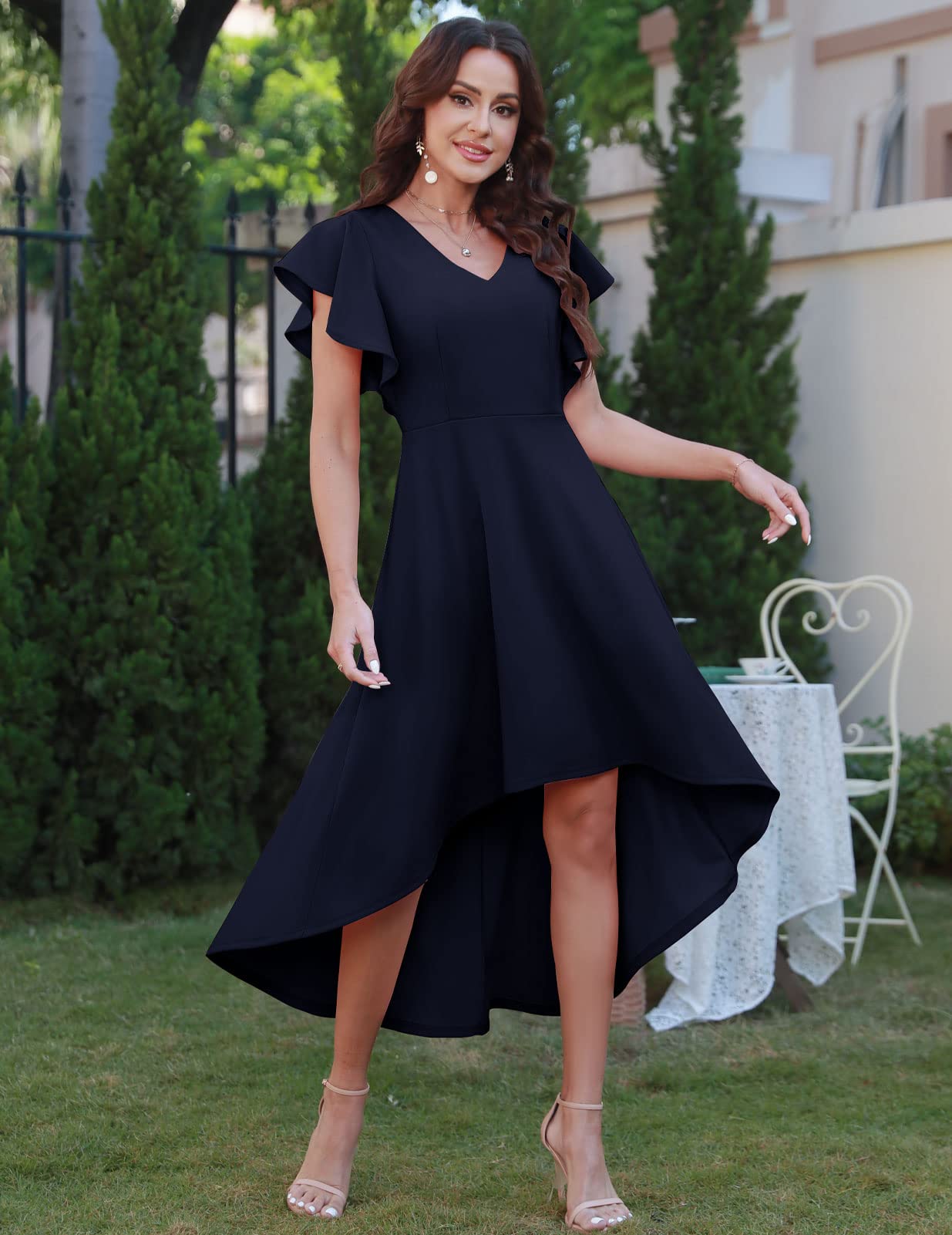 Long Sleeve Black Party Dresses Amazon Wedding Guests Dress For Women Elegant V Neck Wrap Ruched Long Sleeve Black Party Dresses Amazon Wedding Guests Dress For Women Elegant V Neck Wrap Ruched