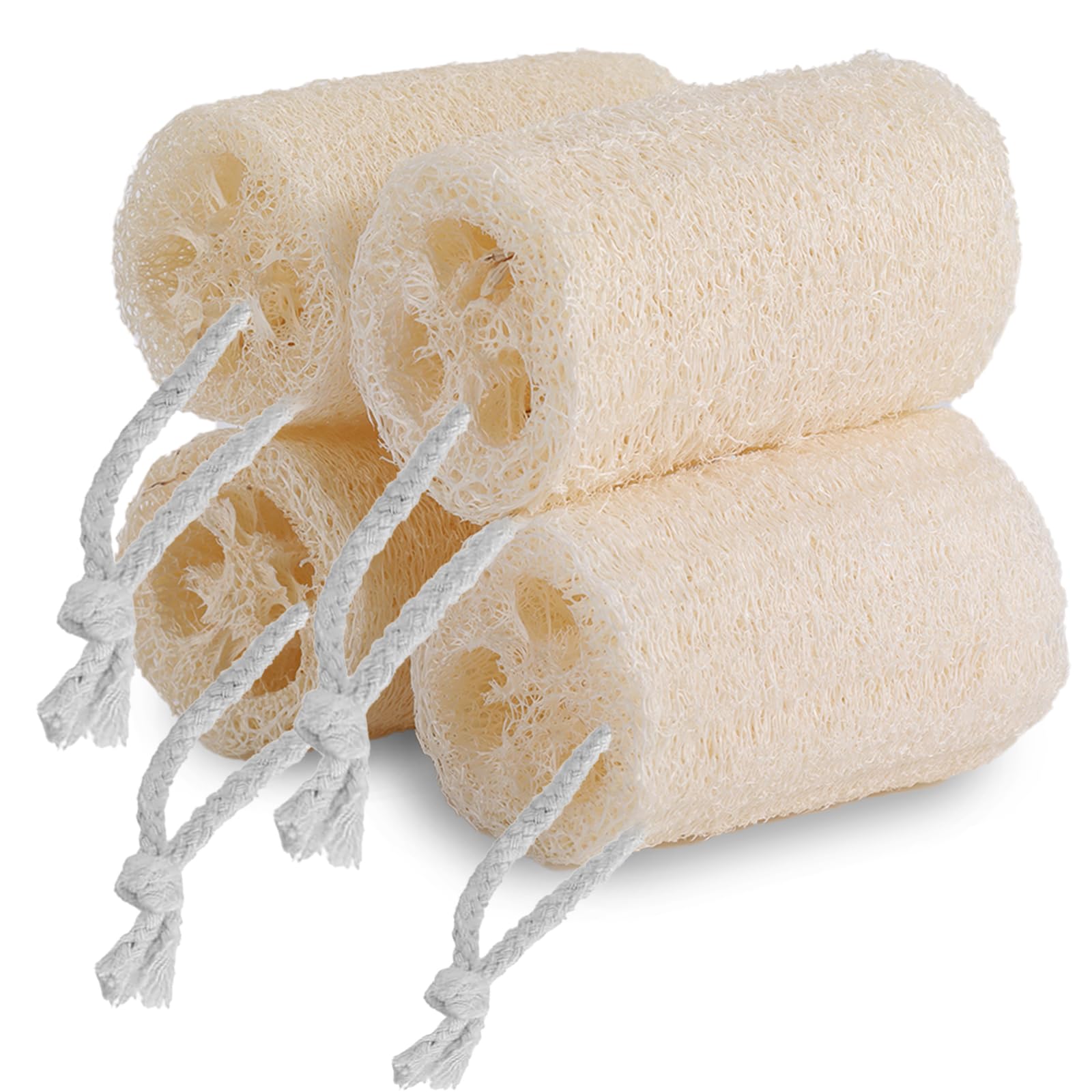 VacFreKep 4 Pack Organic Loofah Sponge - Natural Bath & Kitchen Cleaning Essential-image-b824060a-aa88-424a-be4c-7de984ea2b1b-54281