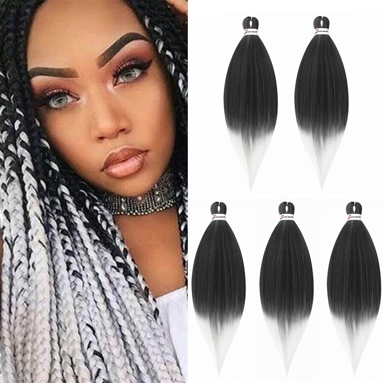 Pre stretched Braiding Hair EZ Easy Extensions Texuture (26inch 5packs-image-bb07c626-d2ac-4337-8d60-fb820141d31b-62167