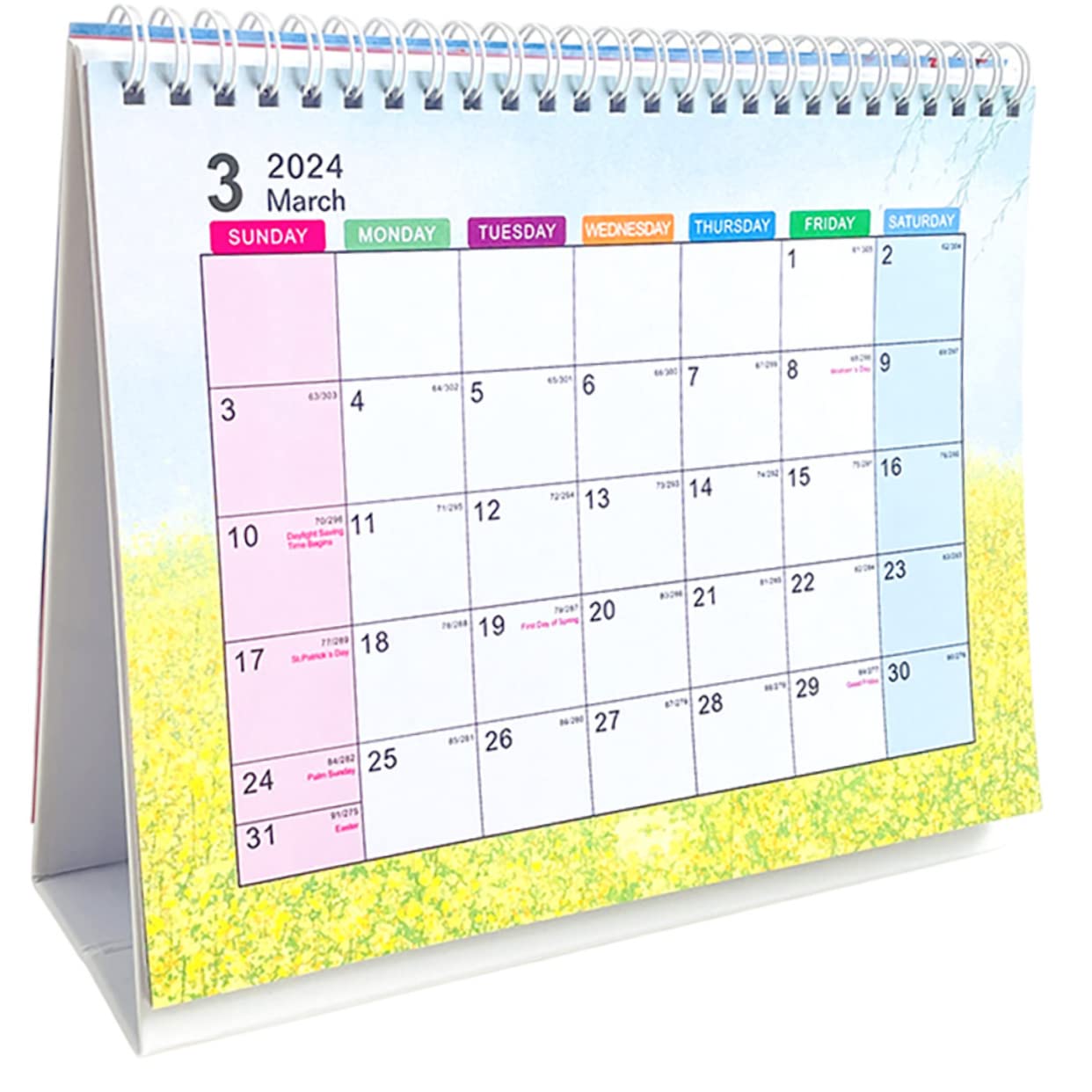 Mini Folder Binder Desk Calendar Table 2024 2024 2024 Extra-large Pink