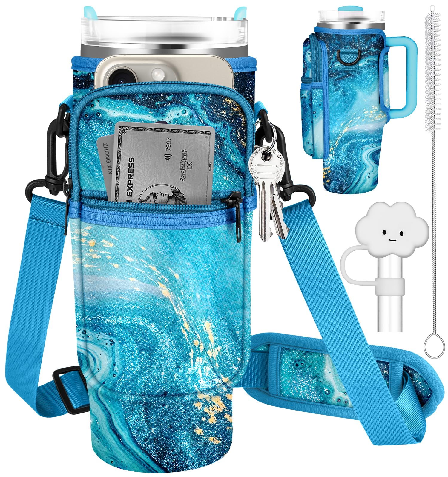 Water Bottle Holder with Strap & Pocket - Butterfly 1000ml-image-df9b3c79-50b7-4f3e-ba31-4ec0dab8aac2-119270