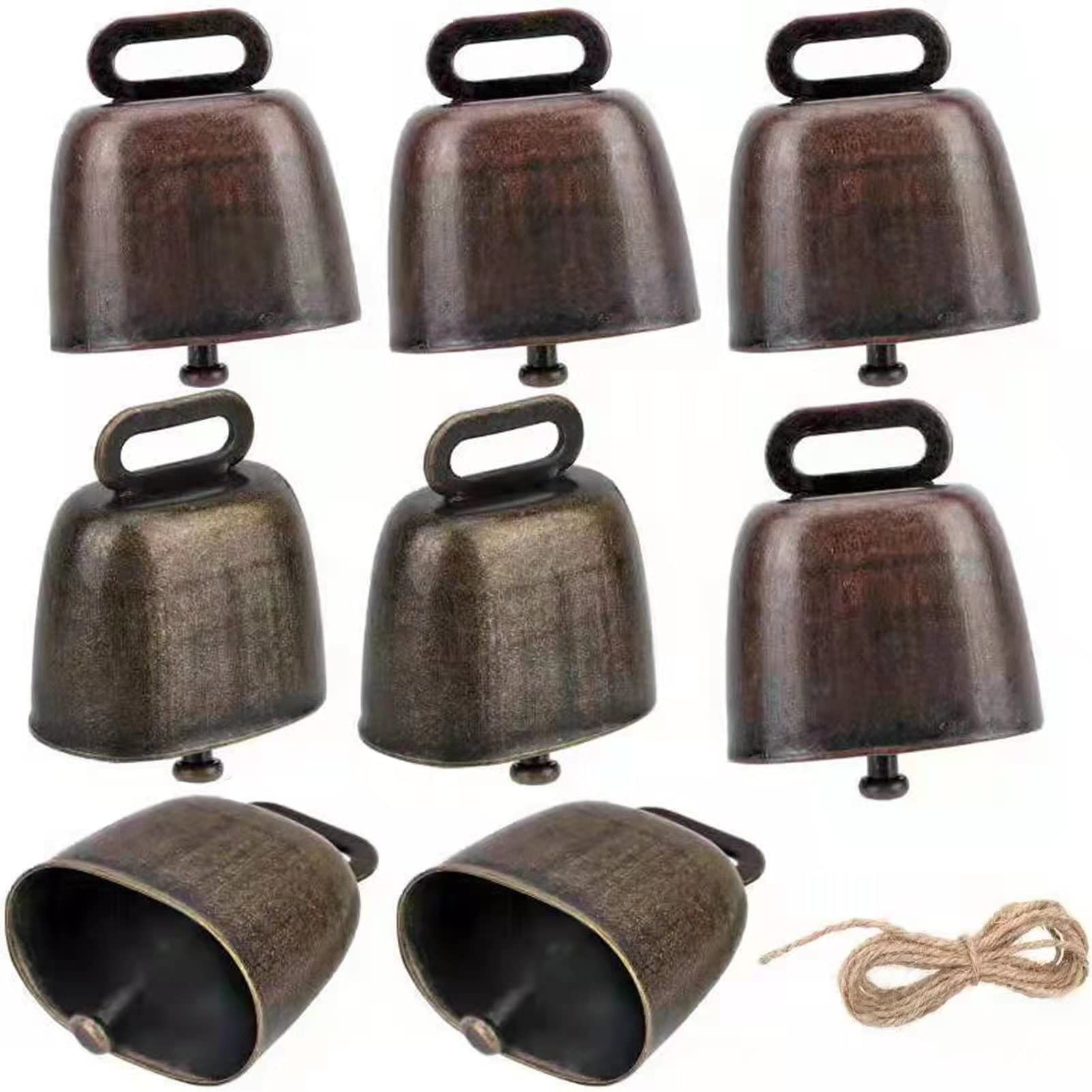 8 Pcs Loud Bronze Cow Bells with 3m Rope, Red Bronze Anti-Theft Animal Farm Accessories for Cattle and Goats-image-e903da41-08ba-4441-89a1-4ef18e5e7095-67864