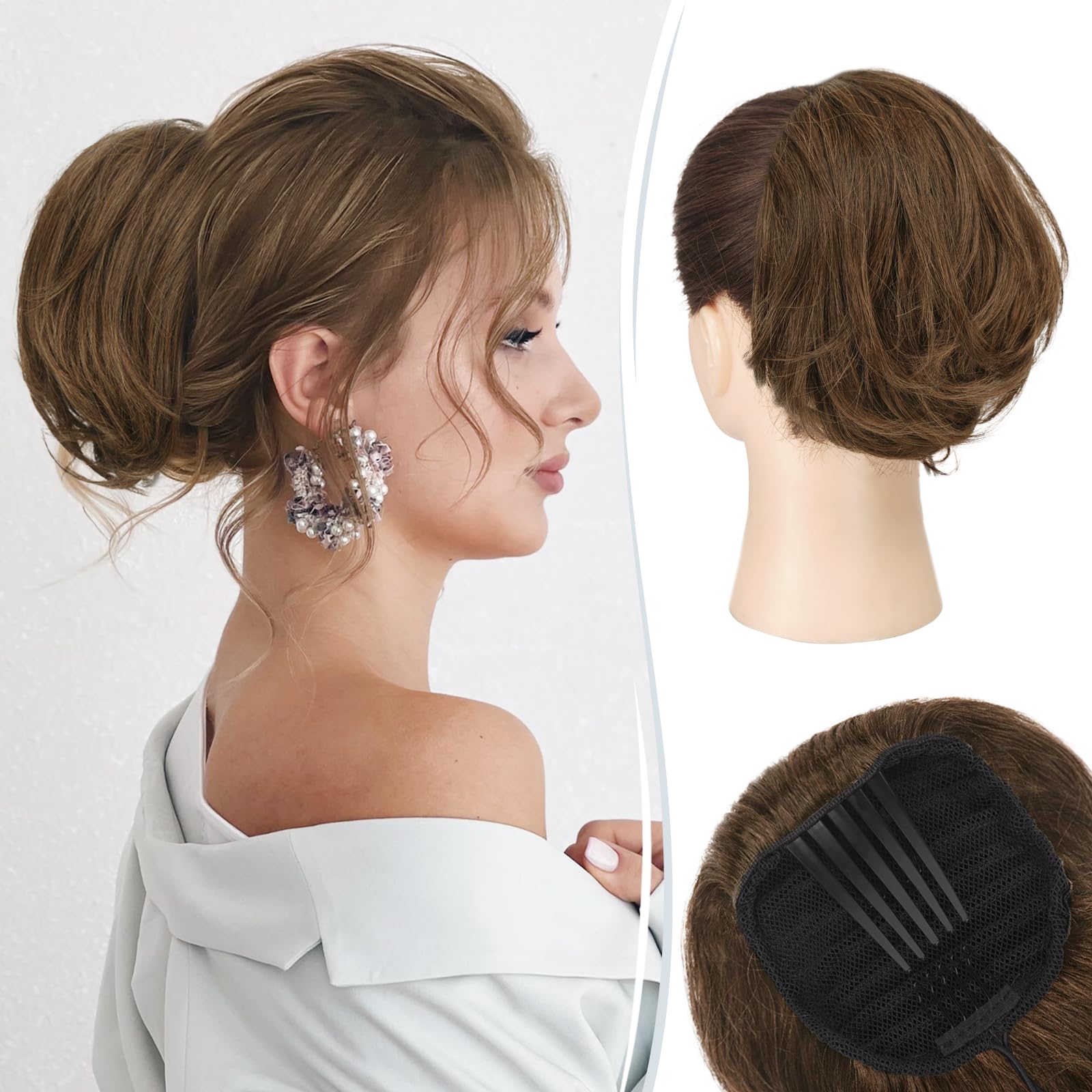 Human Hair Drawstring Ponytail - Medium Brown-image-55433288-9e35-4409-b84e-d96f829513fd-109052