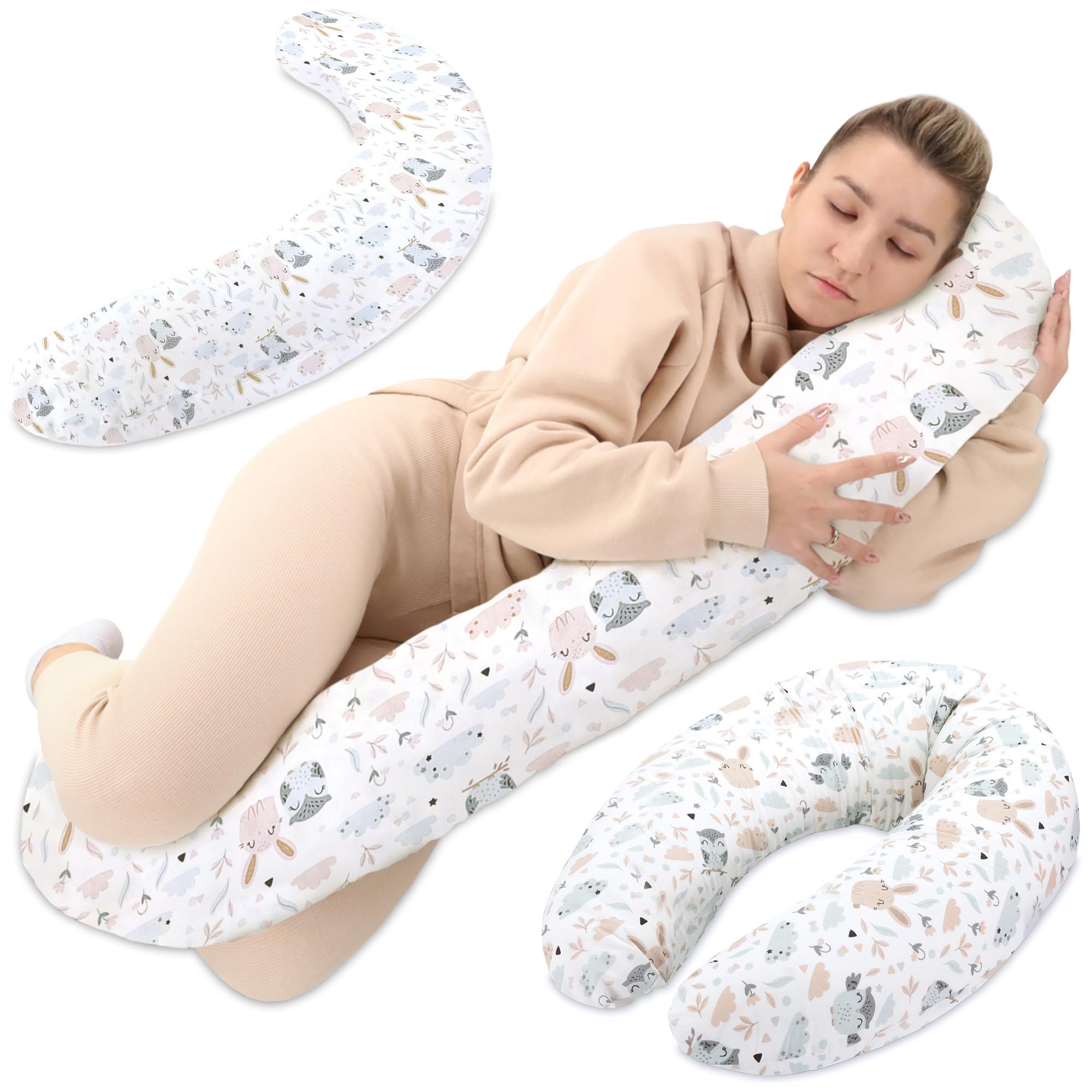 190cm Totsy Baby Maternity & Nursing Pillow | C Shape Support Cushion for Side Sleeping & Relaxation-image-6b515c00-680b-4ed1-8194-651652ff8009-57380