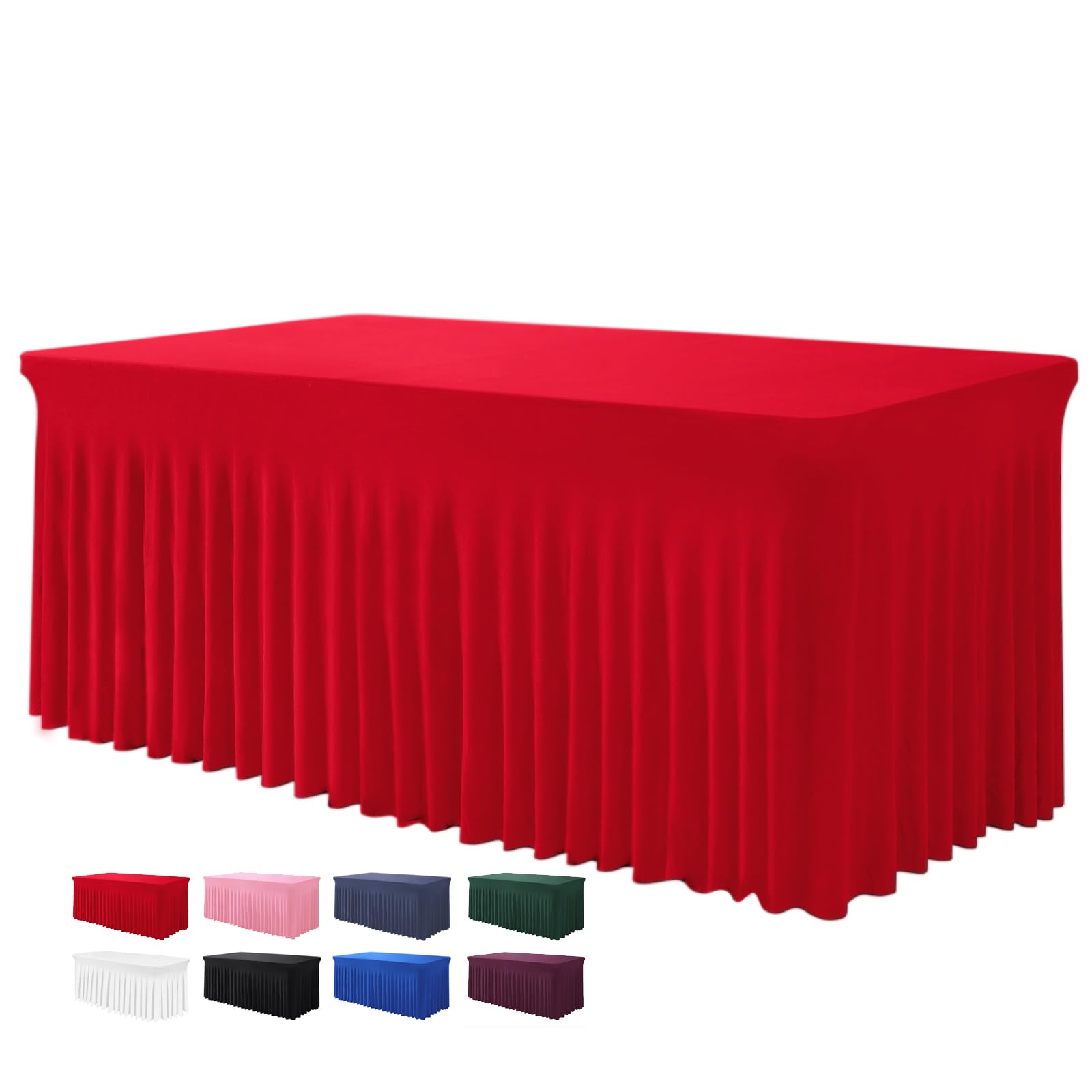 Rectangle Table Skirt - 8ft Red-image-db50b53e-f33d-4ba0-8996-2eec909d2fa9-88831