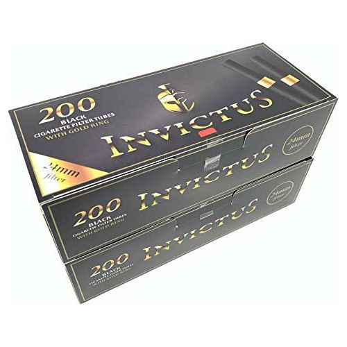 black cigarette with gold filter Invictus Black King Size Golden Ring Cigarette Tubes 24mm Filters