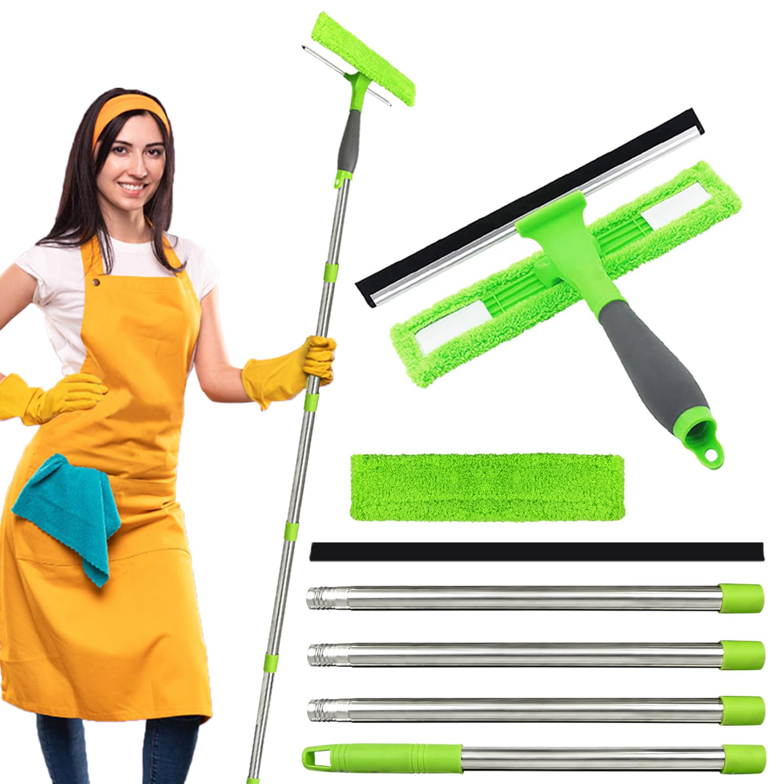 2-in-1 Window Cleaning Kit with Extendable 1.7m Pole, Microfiber Cloth & Squeegee Strips-image-36129dc1-128f-4220-a886-2284f668dcf2-67737