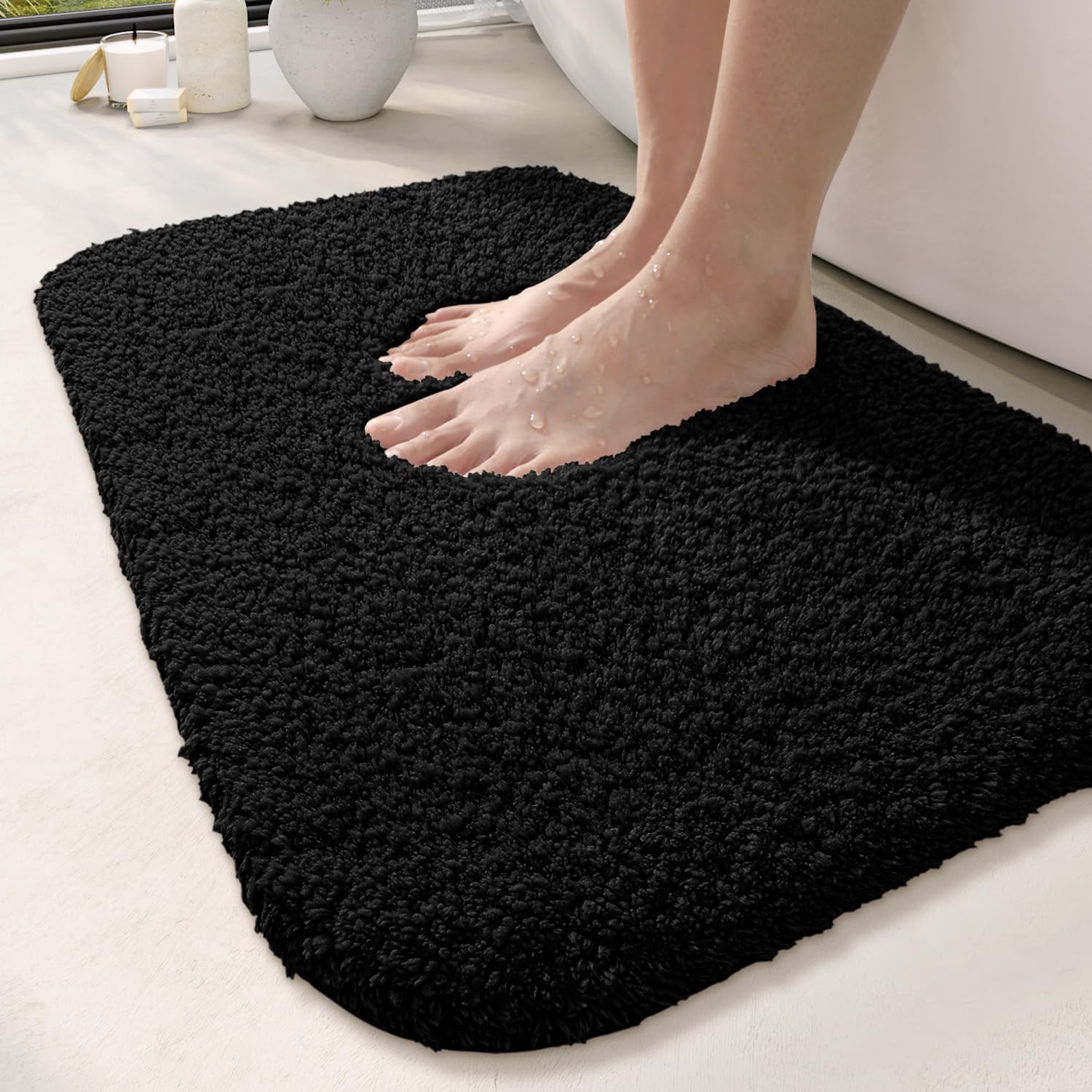Microfibre Bath Mat - 50x80cm Black-image-8b3593a1-bb57-437d-a0da-5c664f911344-92191