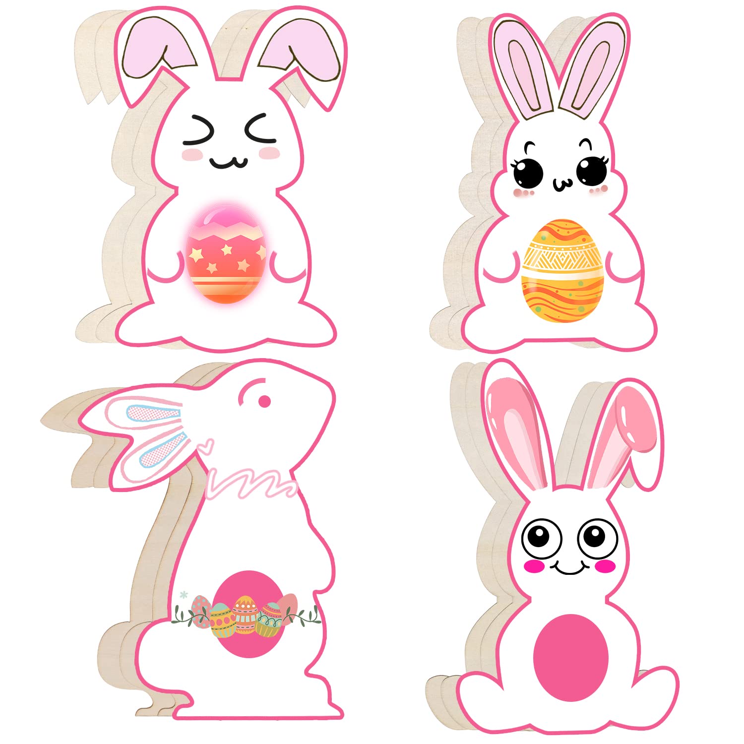Wooden Easter Bunny, Inch DIY Easter Wood AIEX 12Pcs 10x6 Large 3D (4-image-c0206da0-1744-4a88-9c2b-ed71b15399d4-59274