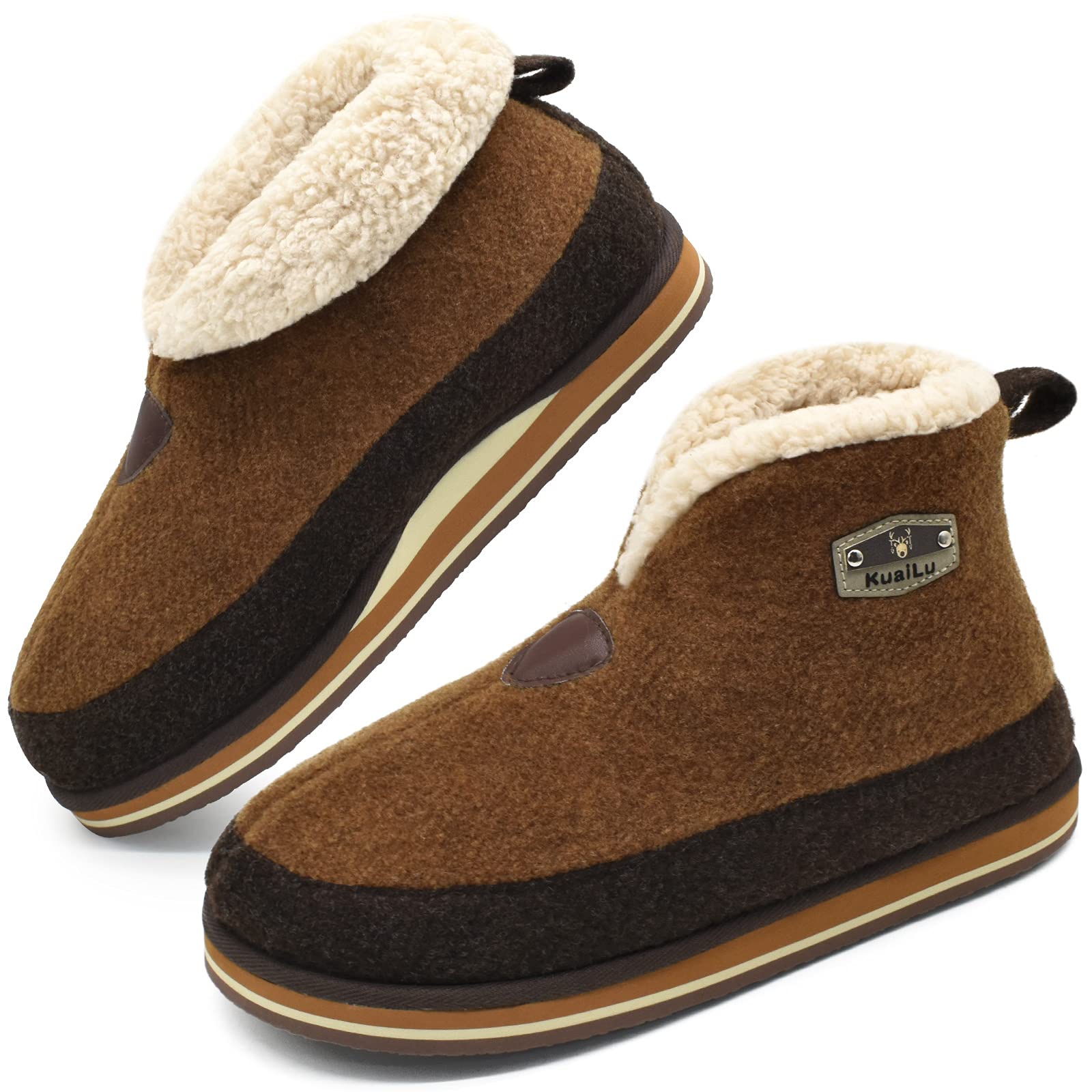 Men's Felt Boot Slippers - Brown Size 9-image-616205d4-fc89-4b51-a920-330e83f8b9c9-90258