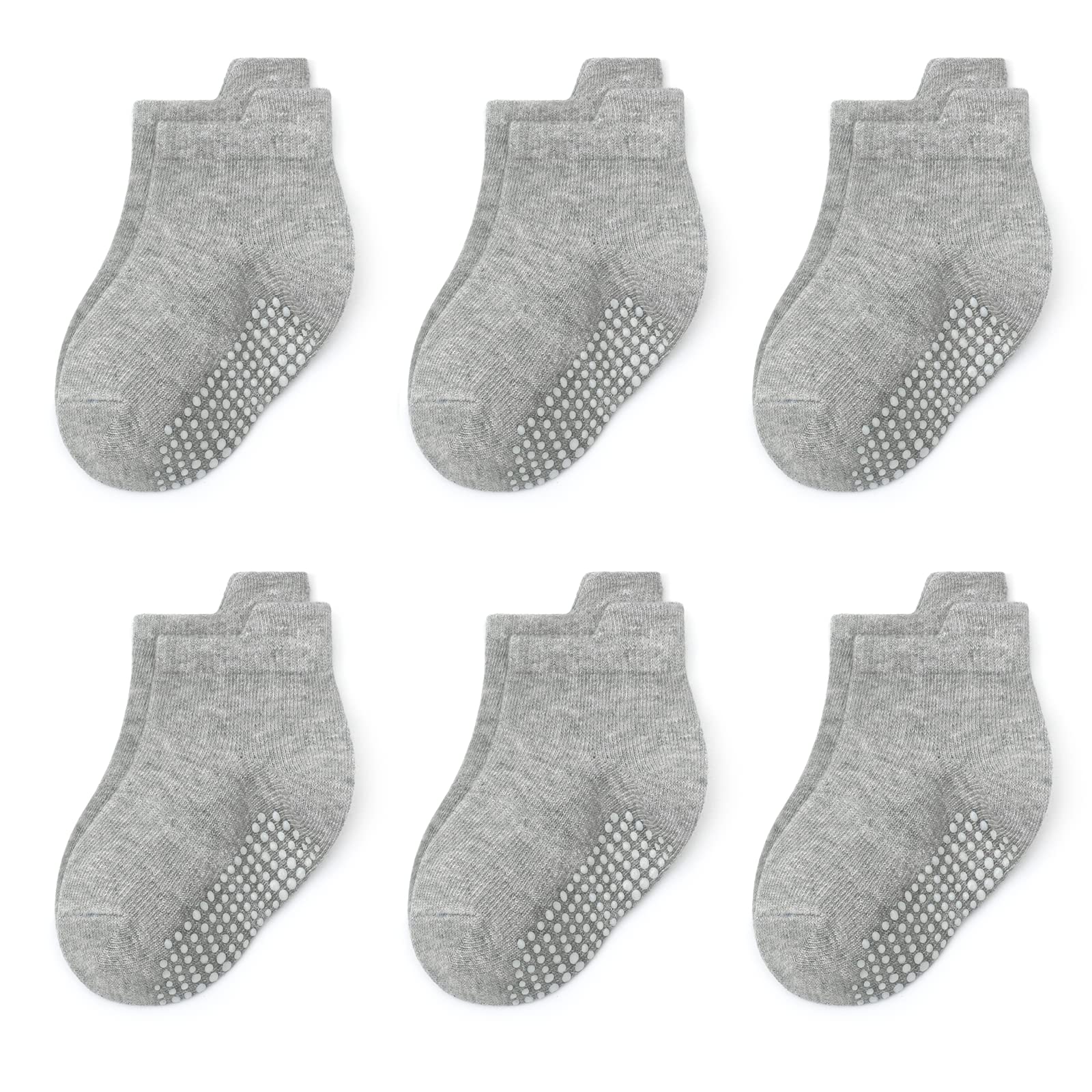 6 Pair Baby Ankle Socks with Non-Slip Grips - Soft Cotton, Ages 0-1 Year-image-2e5e0fdf-8c8d-4f3e-bb60-4975249d415d-58630