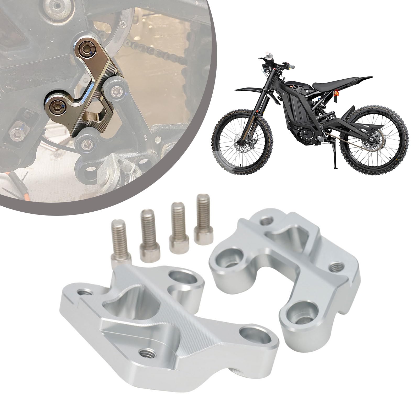 Sur Ron Pedal Extender Bracket - Silver