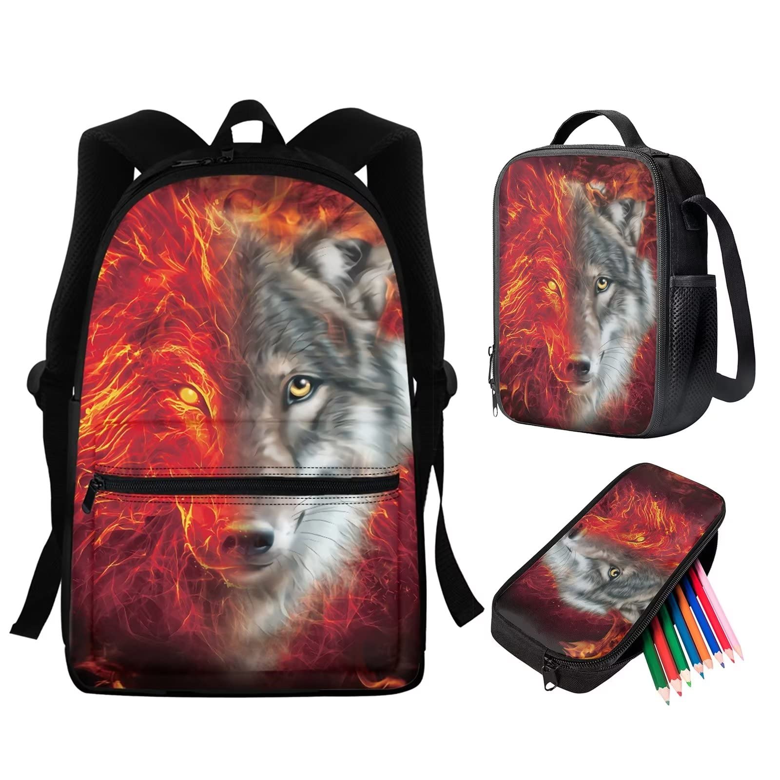 Kids Wolf Backpack Set - Wolf Design-image-a8f4ce12-d8f7-4fc0-a241-3abfe562395a-92279