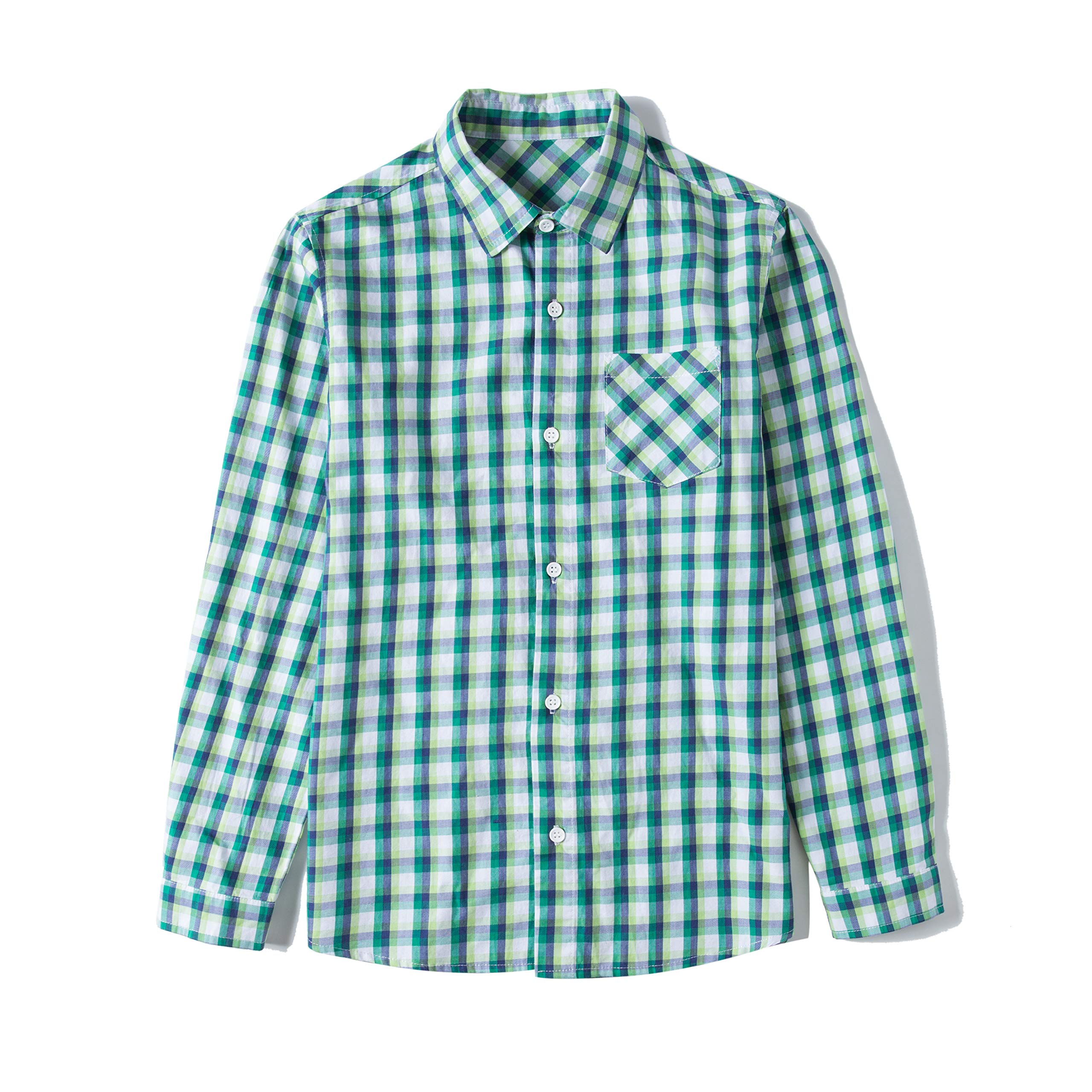 Boys' Button Down Woven Shirt - Green White 8 Years-image-7f4dbf3c-eba6-4220-8046-03e705278852-108692