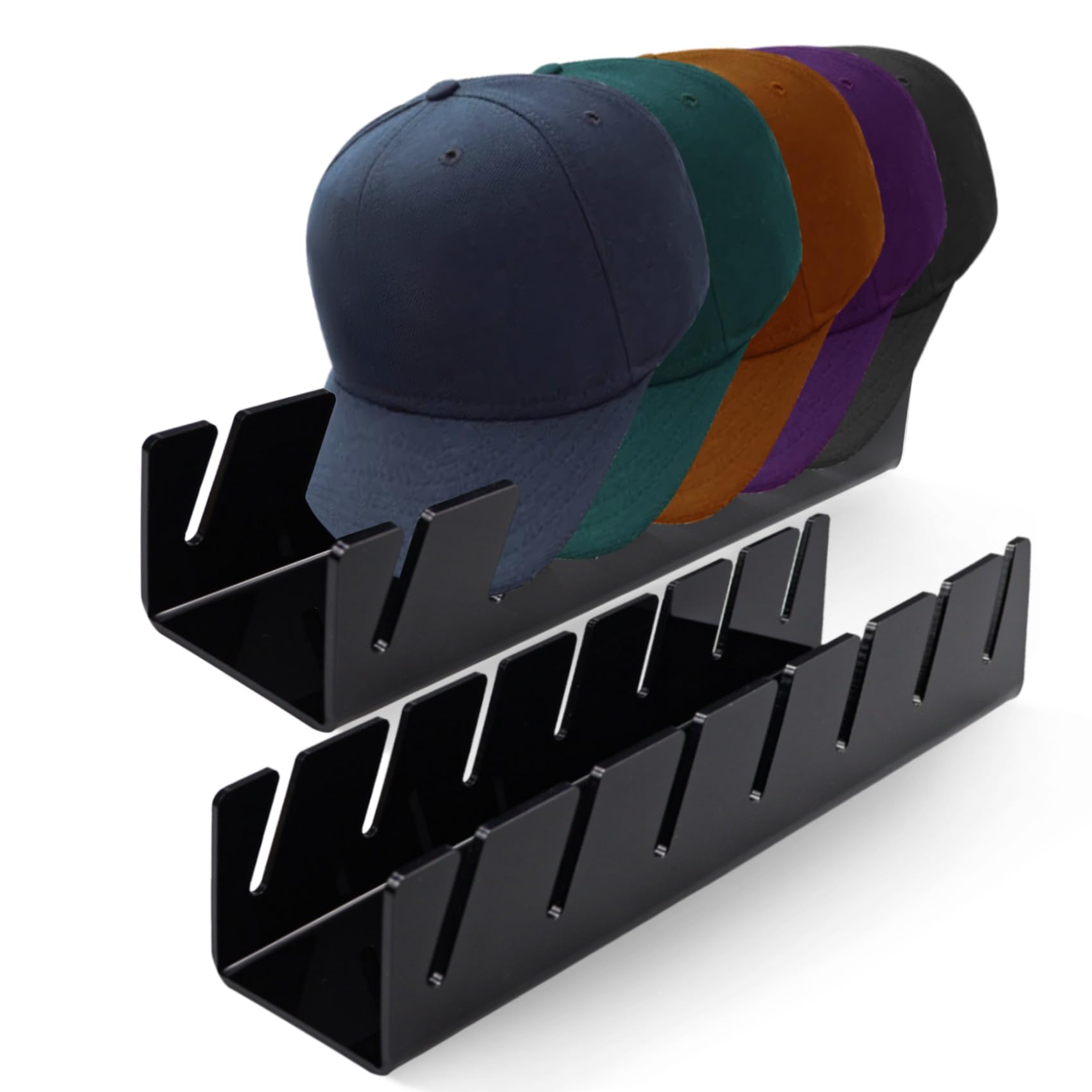 Lorigun Hat Stand for Baseball Caps, Acrylic Hat Organizer for 2 Black-image-88ad2def-fc4f-42b5-b2b2-95b0c59637ef-59096