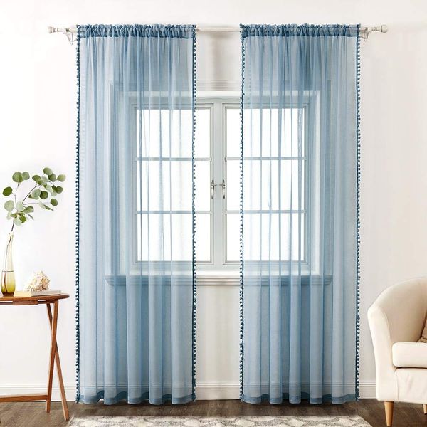 MIULEE Panels Sheer Curtains Voile 2 55inches Wx102inches 140cmx260cm-image-82acea38-472d-452b-9f97-62f26d054991-139147