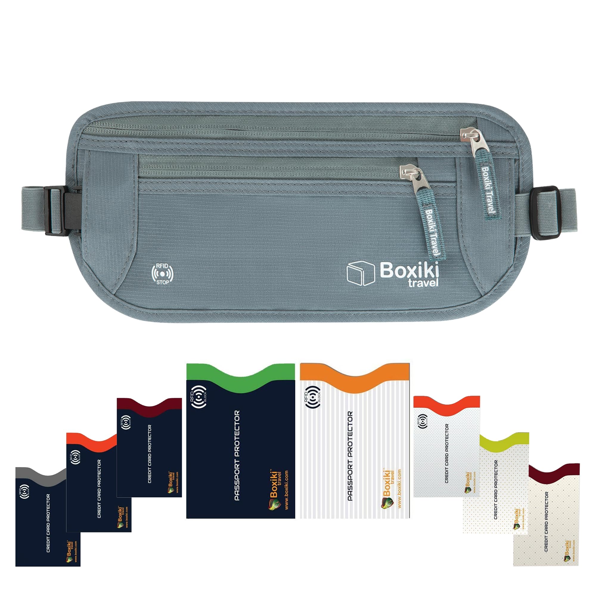 RFID Travel Money Belt with Sleeves - Grey S-image-9da539a6-61dc-4e25-8ea0-0be704f47ced-102885