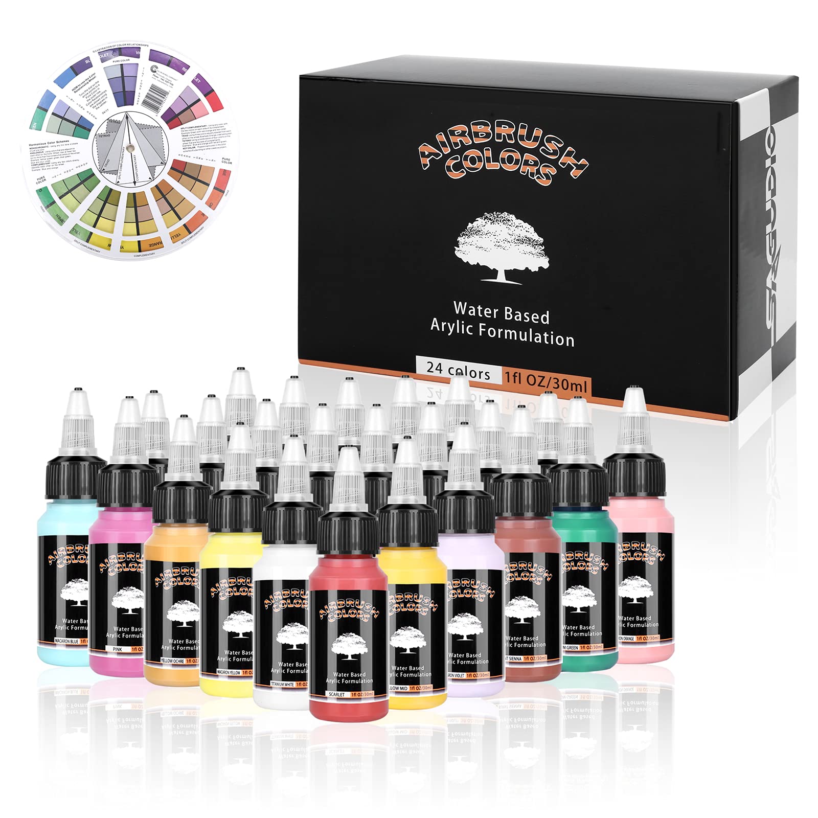 Airbrush Acrylic Paint Set - SD AWP-3024 30ml Pack of 24-image-e15b41c7-889f-47e4-9e08-fad5a459edf3-112271