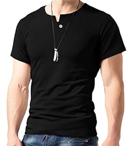 AIYINO Men's Black V Neck Cotton Henley Shirt Summer Top (Plus Large)-image-fcb3d961-e298-49db-a2ef-45151a362794-57481