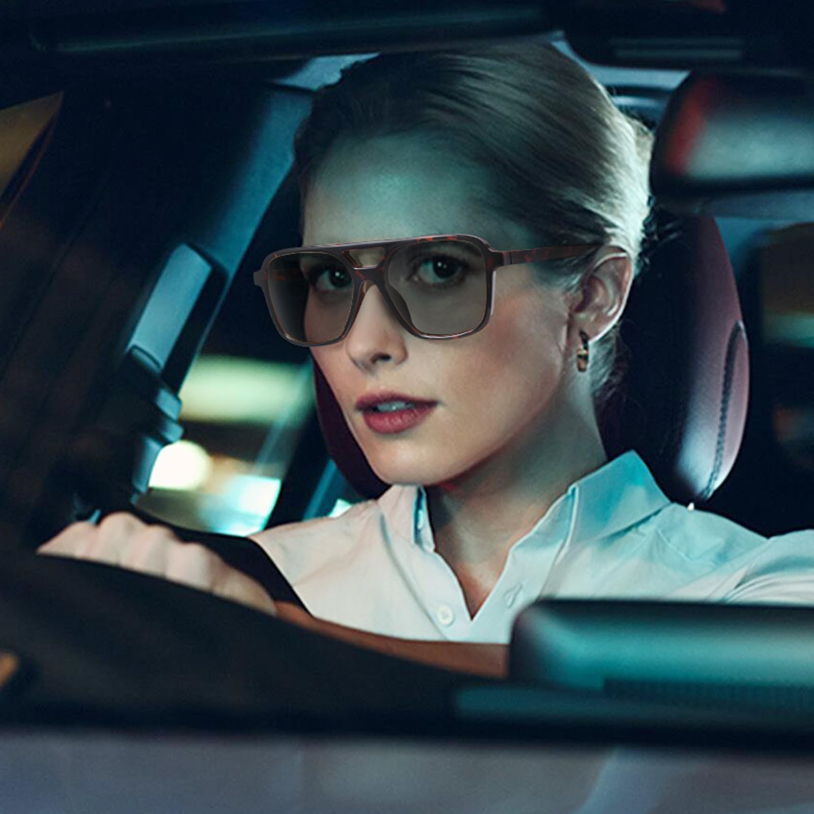 Mass Vision The Driver 2 pairs of bifocal sunglasses with high definition driving lenses for men and women, black(black/black