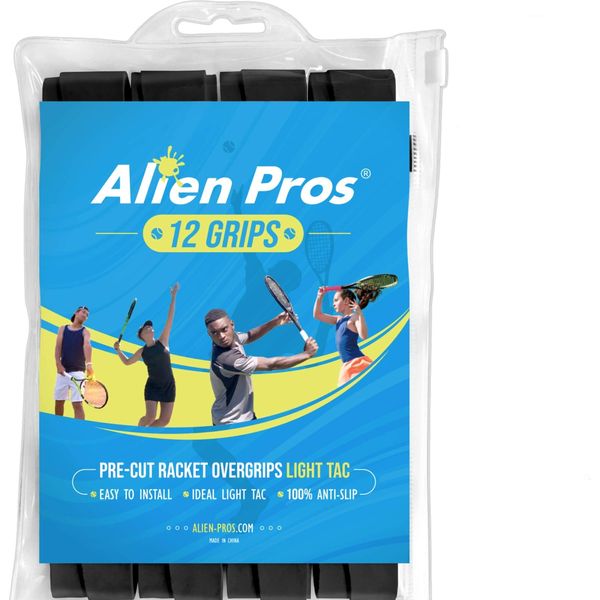 ALIEN PROS Tennis Overgrip Tape - 6 Pack Moisture Absorbent Racquet Grip For Tennis, Badminton & More