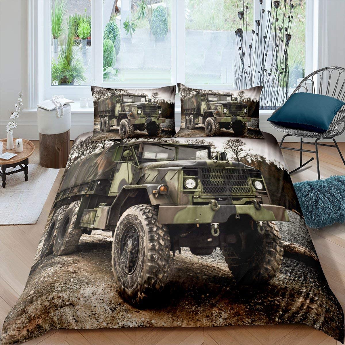 Military Truck Duvet Cover Set - Multi 06 Double-image-4b2969ff-4edb-4da8-bfb6-76d96912ee26-113614