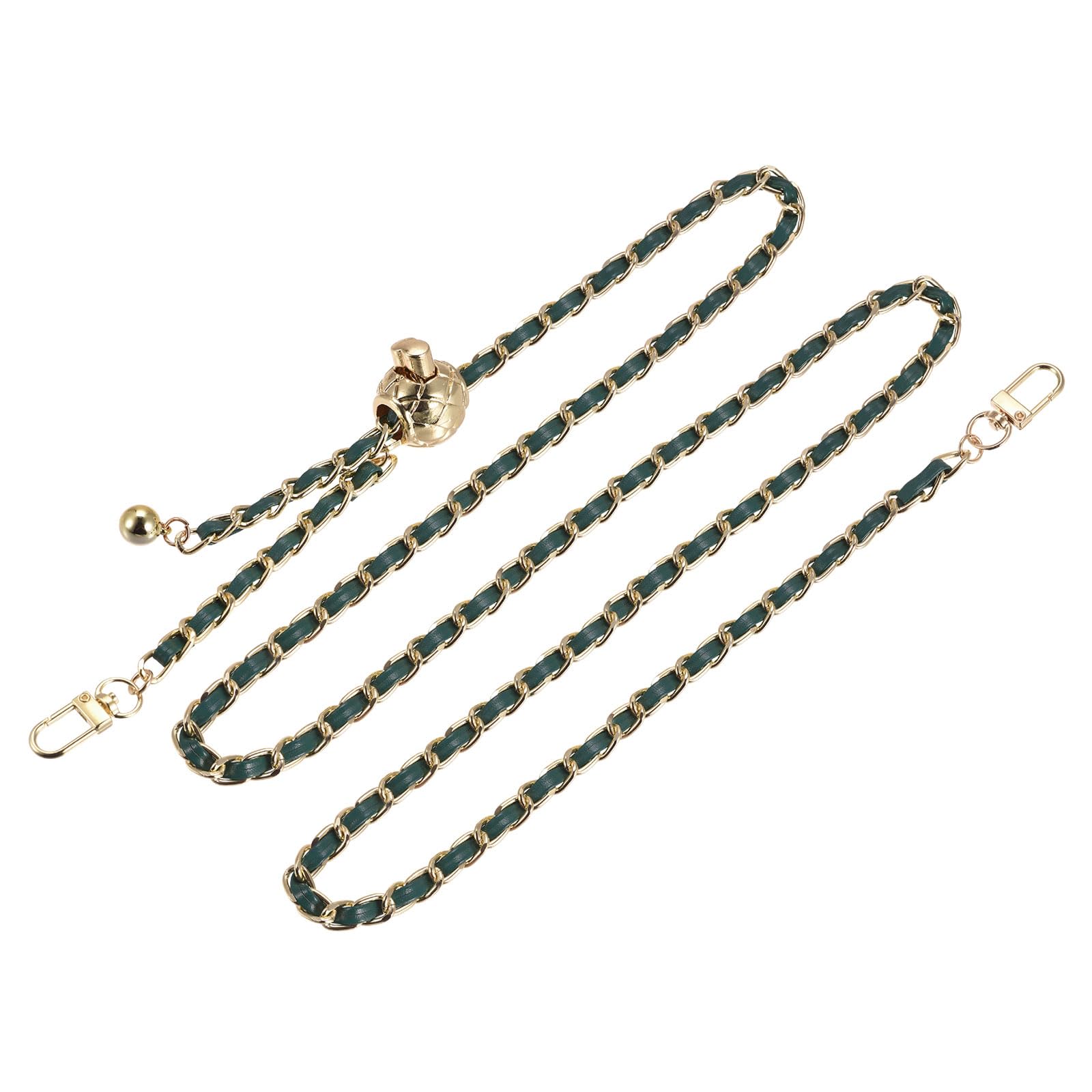 sourcing map Purse Chain Strap, Inch Leather Iron Flat Chain 47 Green-image-c50ccf91-e190-4a5b-a05b-d42c4ad9fb25-60602