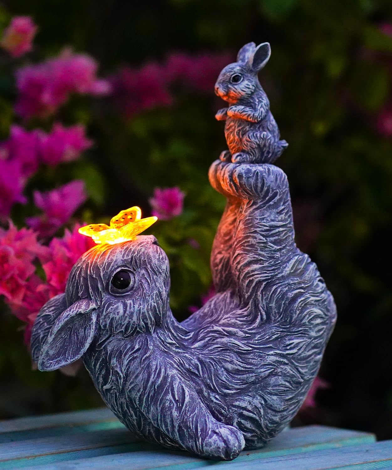 Solar Rabbit Garden Statue - Grey One Size-image-f02d1277-a424-459d-9f3d-9531df235ba8-107963