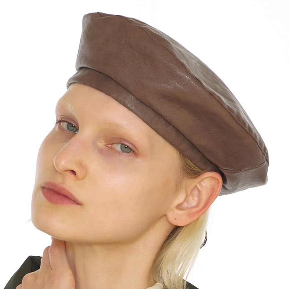 Men's Leather Artist Beret - Leather Brown M-L-image-eccc0e88-43d2-431b-9247-2593ad31f156-114081