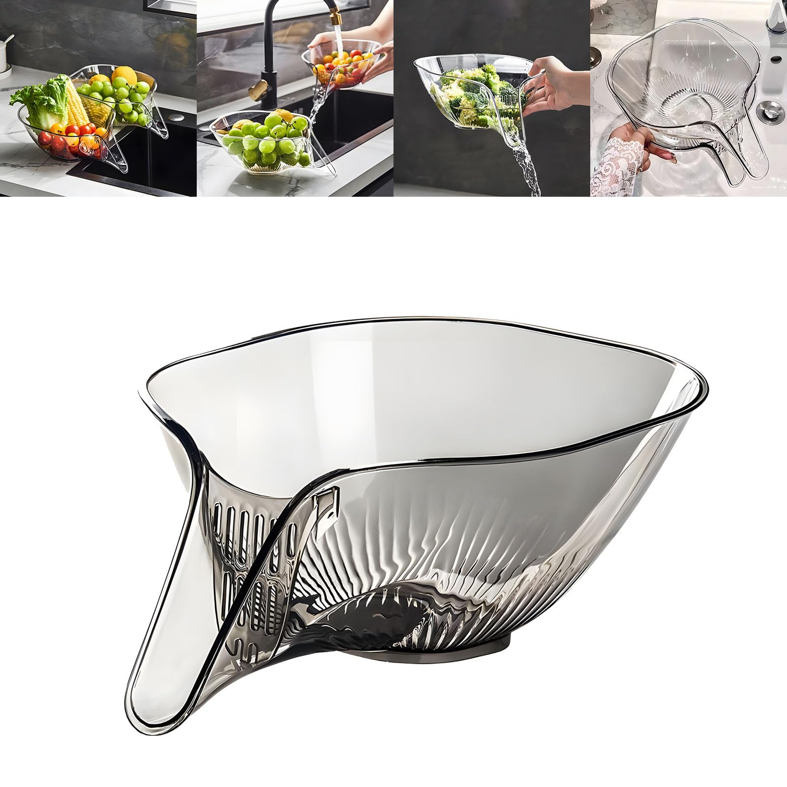 Multifunctional Kitchen Sink Drain Basket Funnel - Grey, Dry & Wet-image-191b6e35-01b2-49e1-9181-9cefb0d9dff6-54339